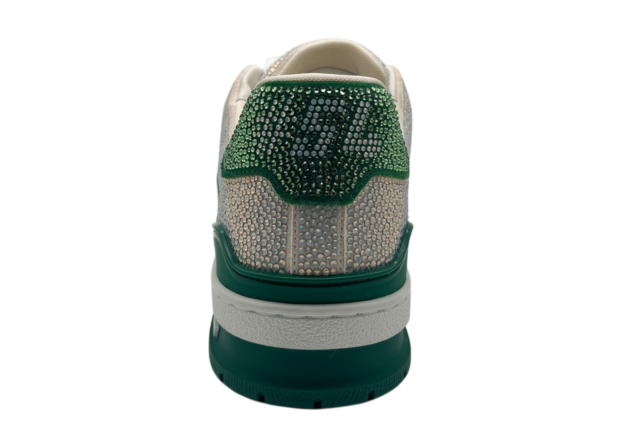 Louis Vuitton Trainer Swarowski White Green COND NEW