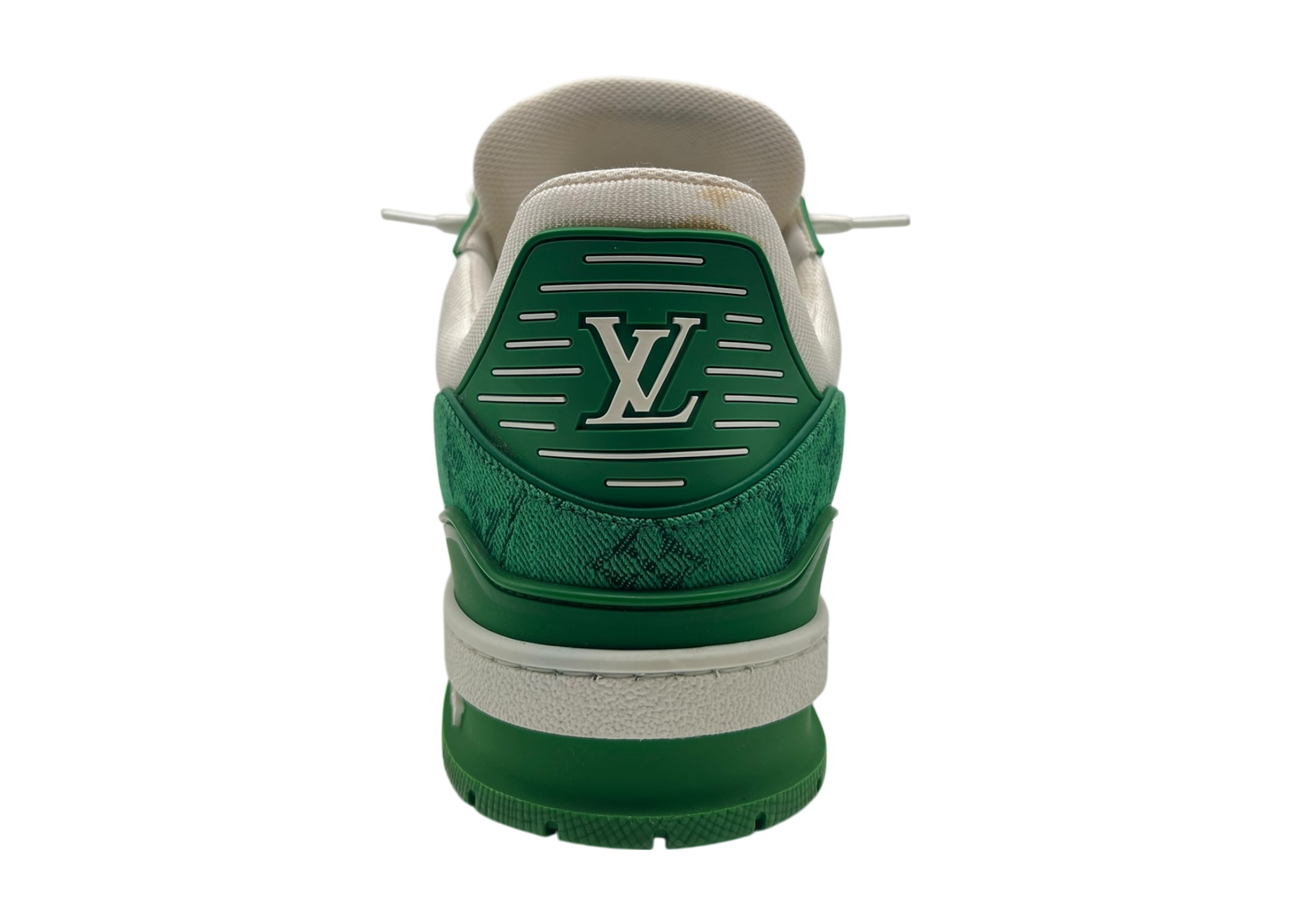 Louis Vuitton Trainer Denim White Green COND 9/10 (NO BOX)