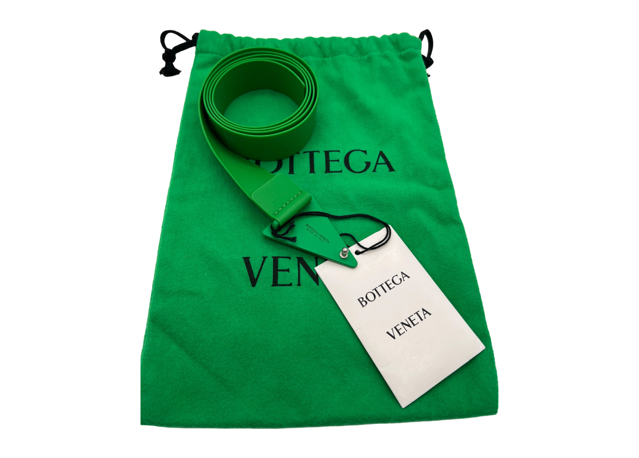 Bottega Veneta Belt Green Rubber COND NEW