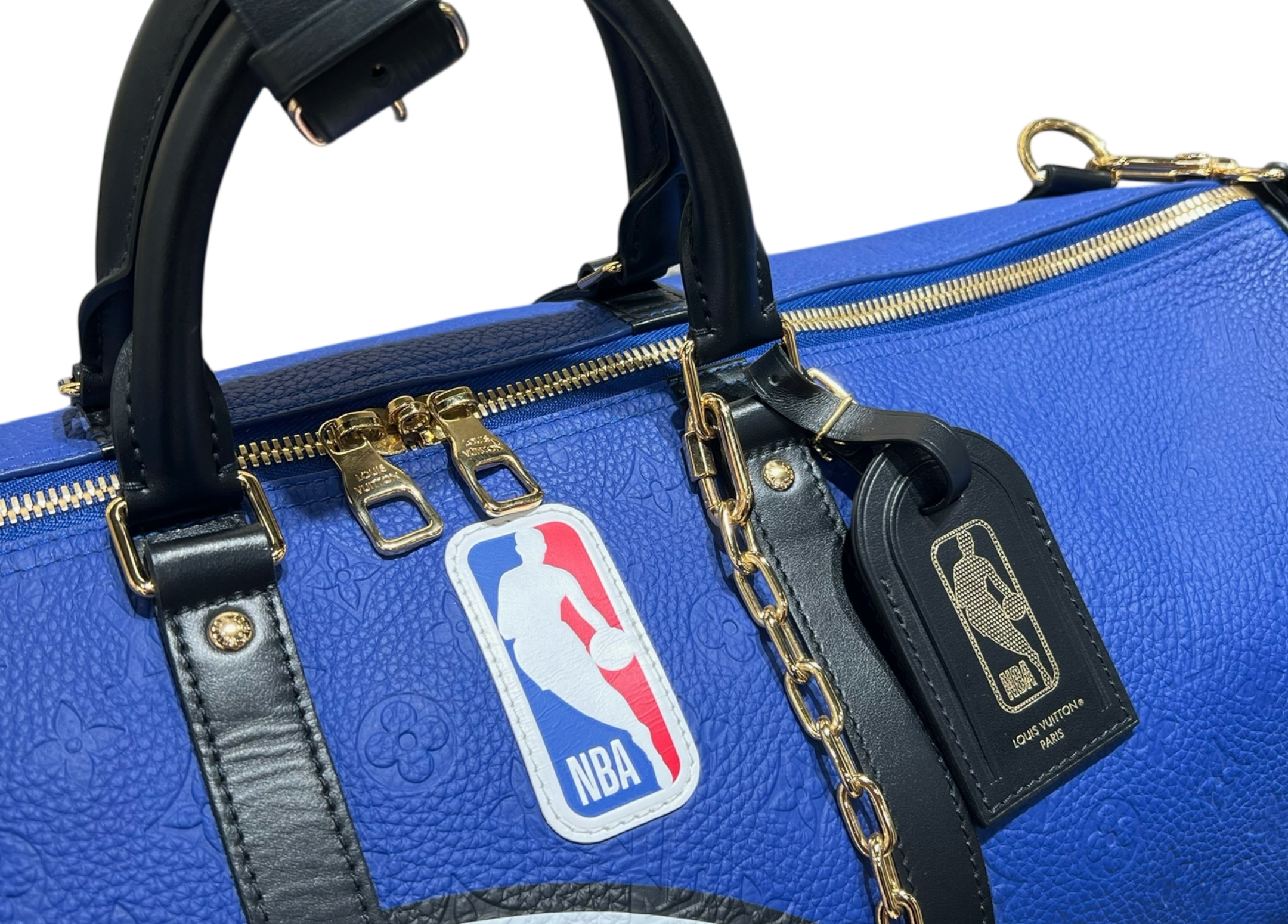Louis Vuitton NBA Keepall Bandouliere 55 Leather Blue COND 9.5/10