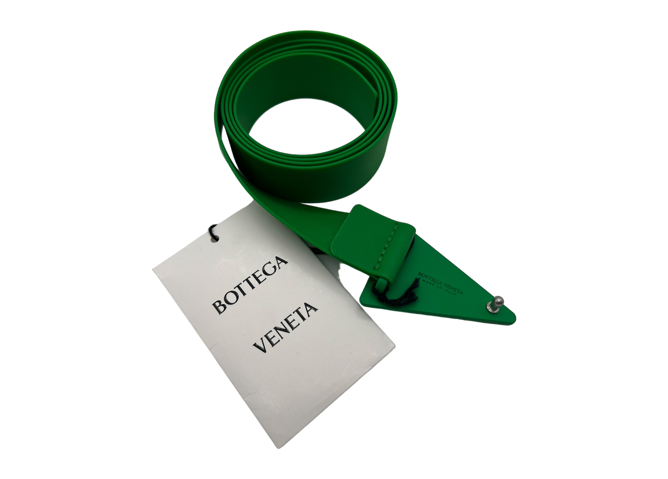 Bottega Veneta Belt Green Rubber COND NEW