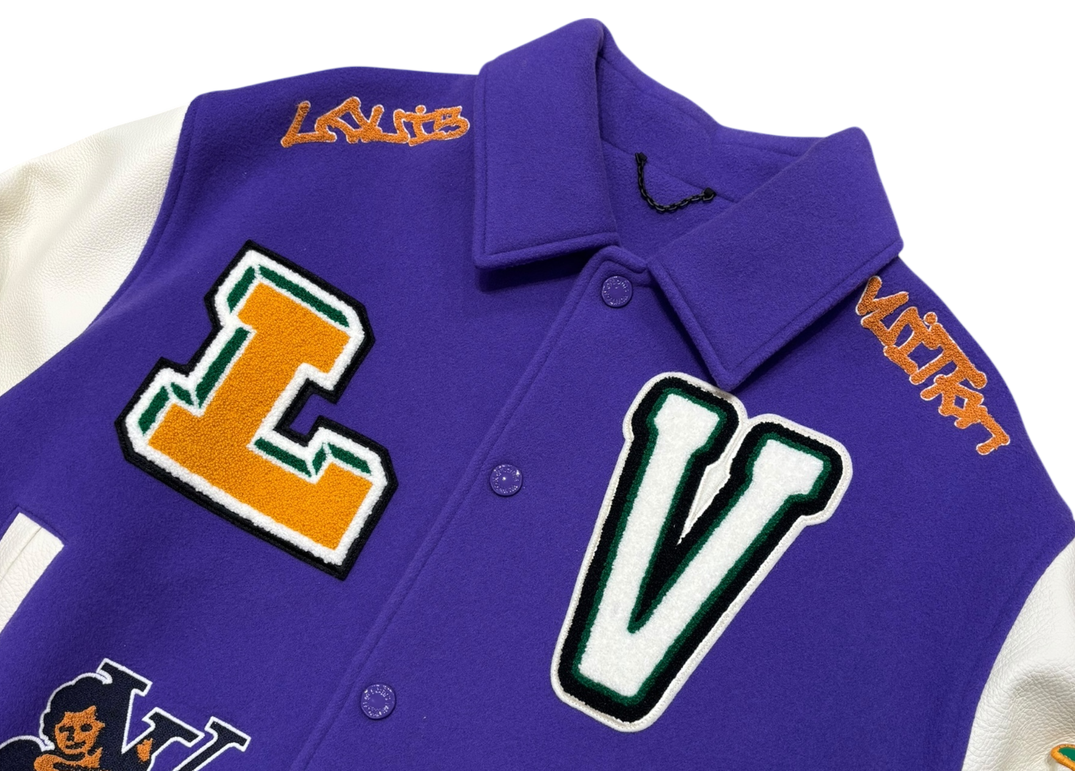 Louis Vuitton Varsity Jacket Purple Multi Patch COND 9.9/10