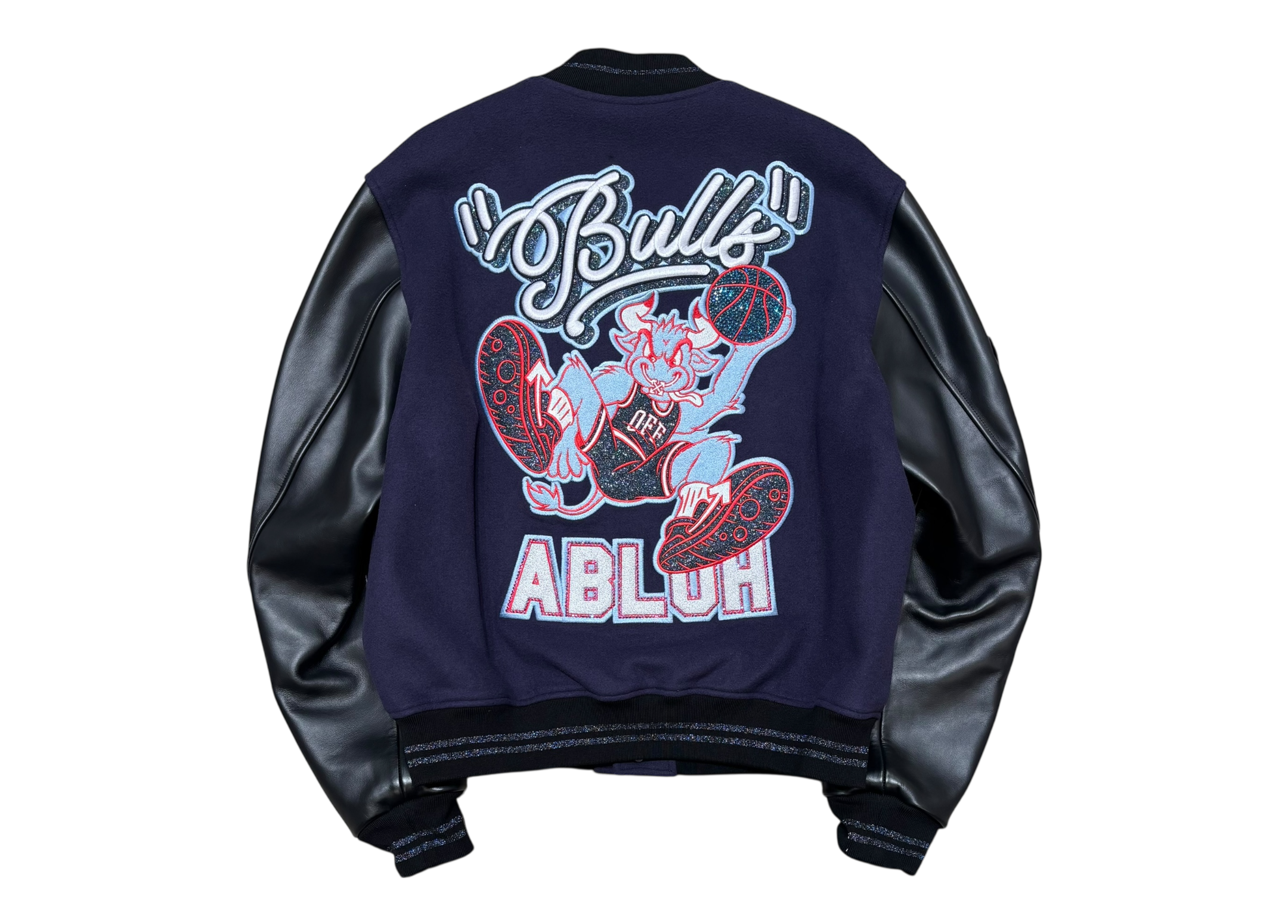 Off-White Varsity Jacket Chicago Bulls Blue Black COND 9.9/10