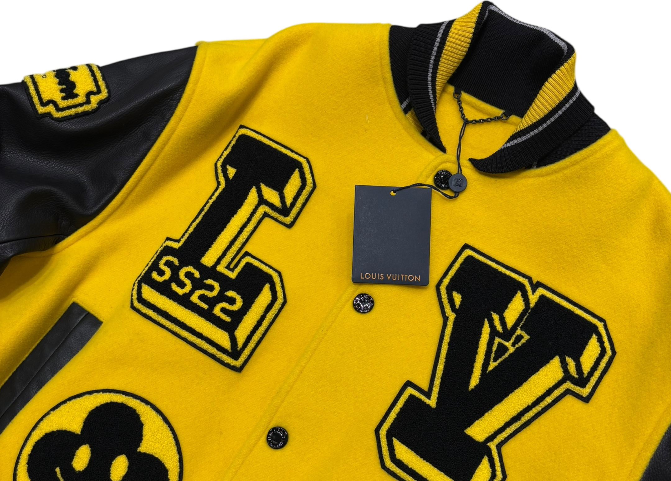 Louis Vuitton Varsity Jacket Panther Black Yellow COND NEW