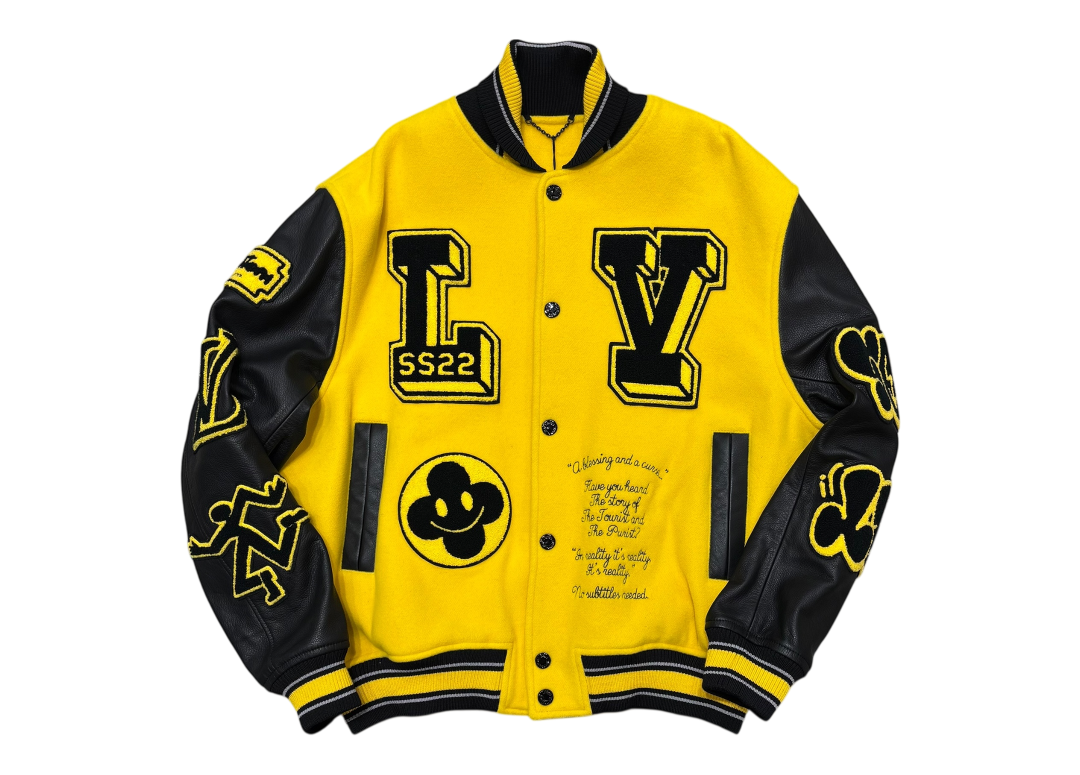 Louis Vuitton Varsity Jacket Panther Black Yellow COND NEW