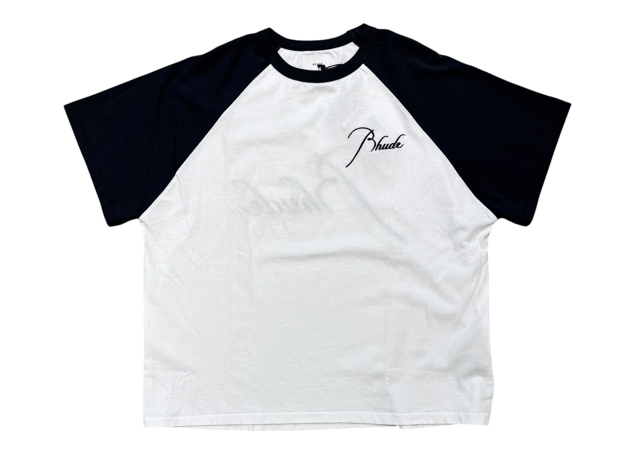 Rhude T-Shirt Logo Navy White COND NEW