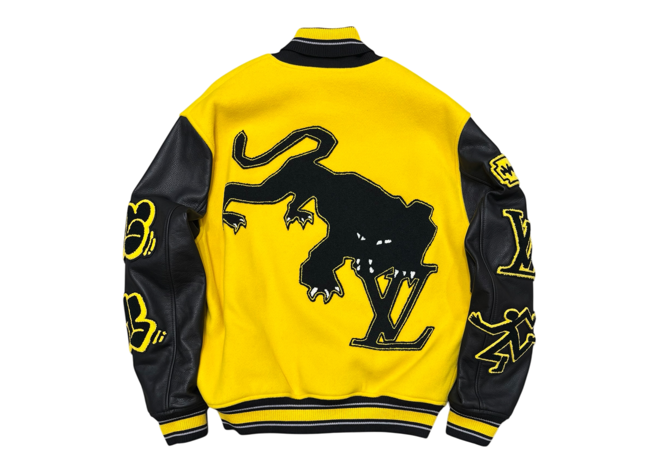 Louis Vuitton Varsity Jacket Panther Black Yellow COND NEW