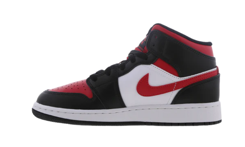 Jordan 1 Mid Black Fire Red (GS)