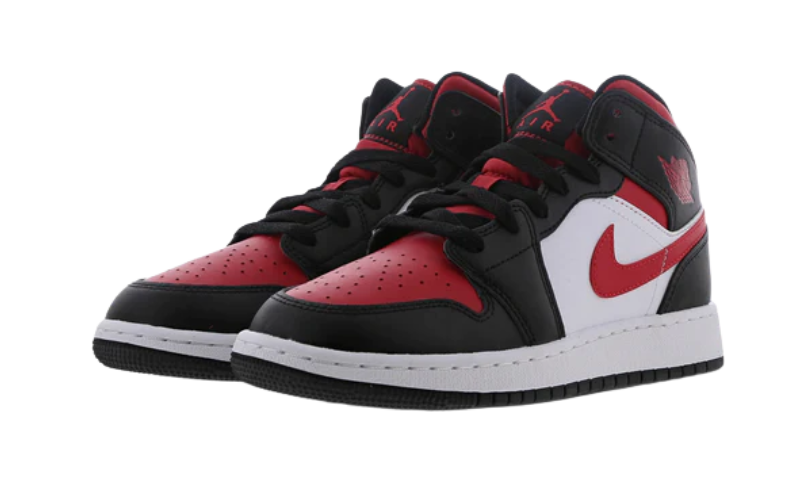 Jordan 1 Mid Black Fire Red (GS)