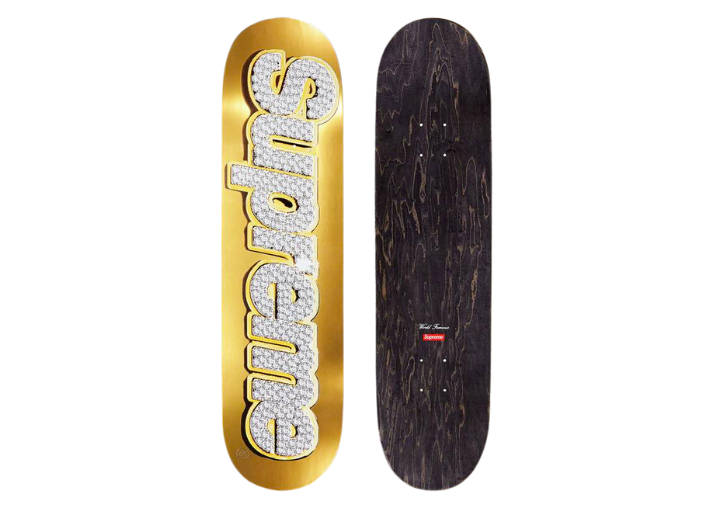 Supreme Bling Box Logo Skateboard Deck Gold – SnkrsZoo