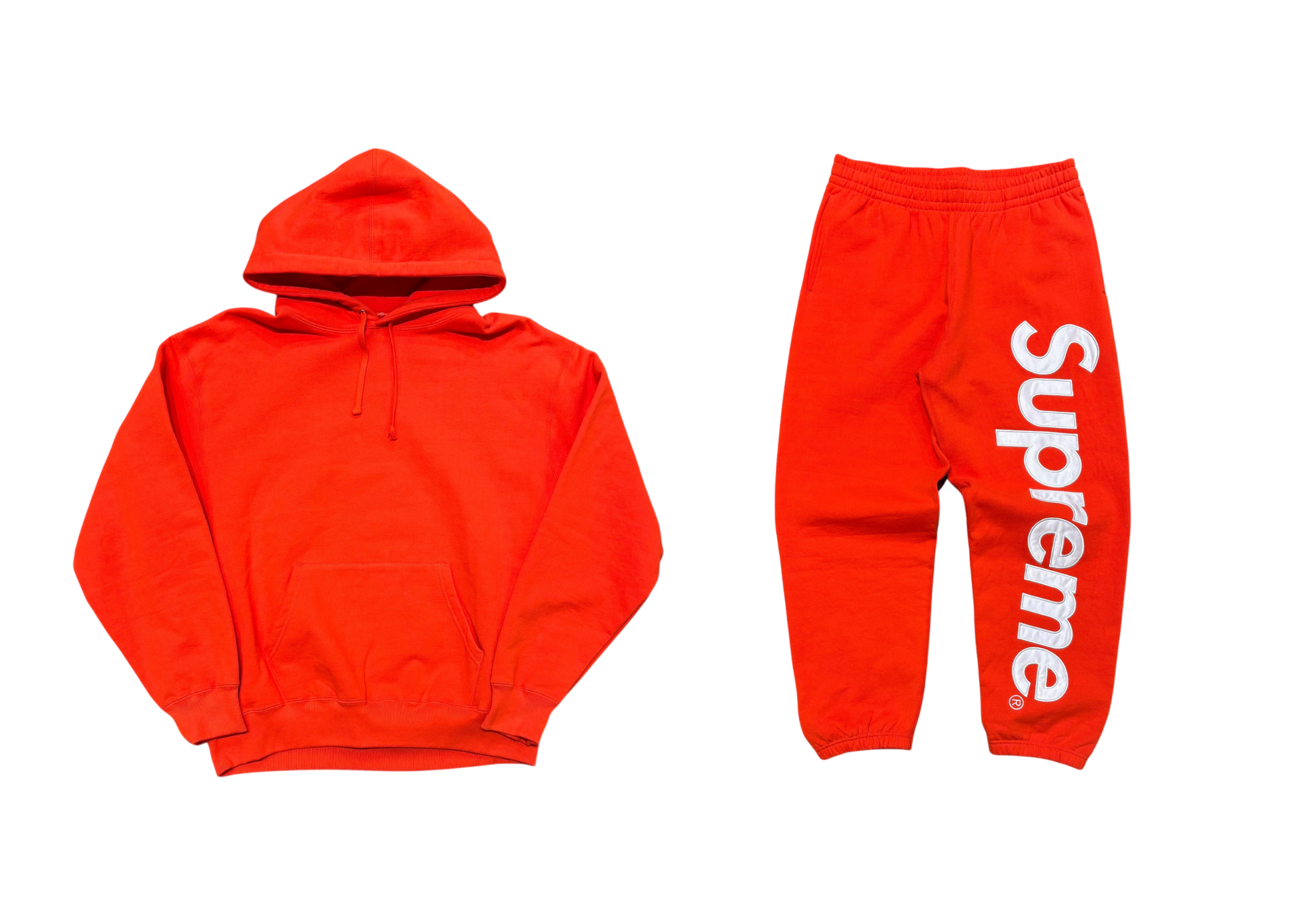 Supreme Jumpsuit Vertical Satin Logo Orange COND NEW