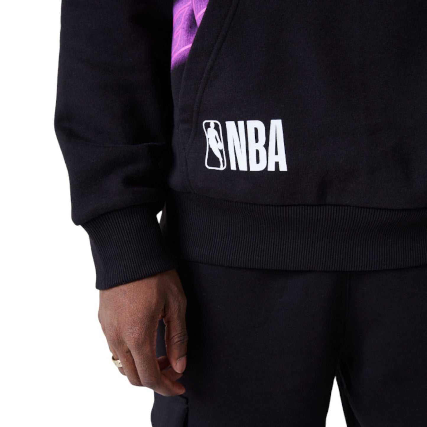Team Logo Hoodie LA Lakers NBA Black Neon