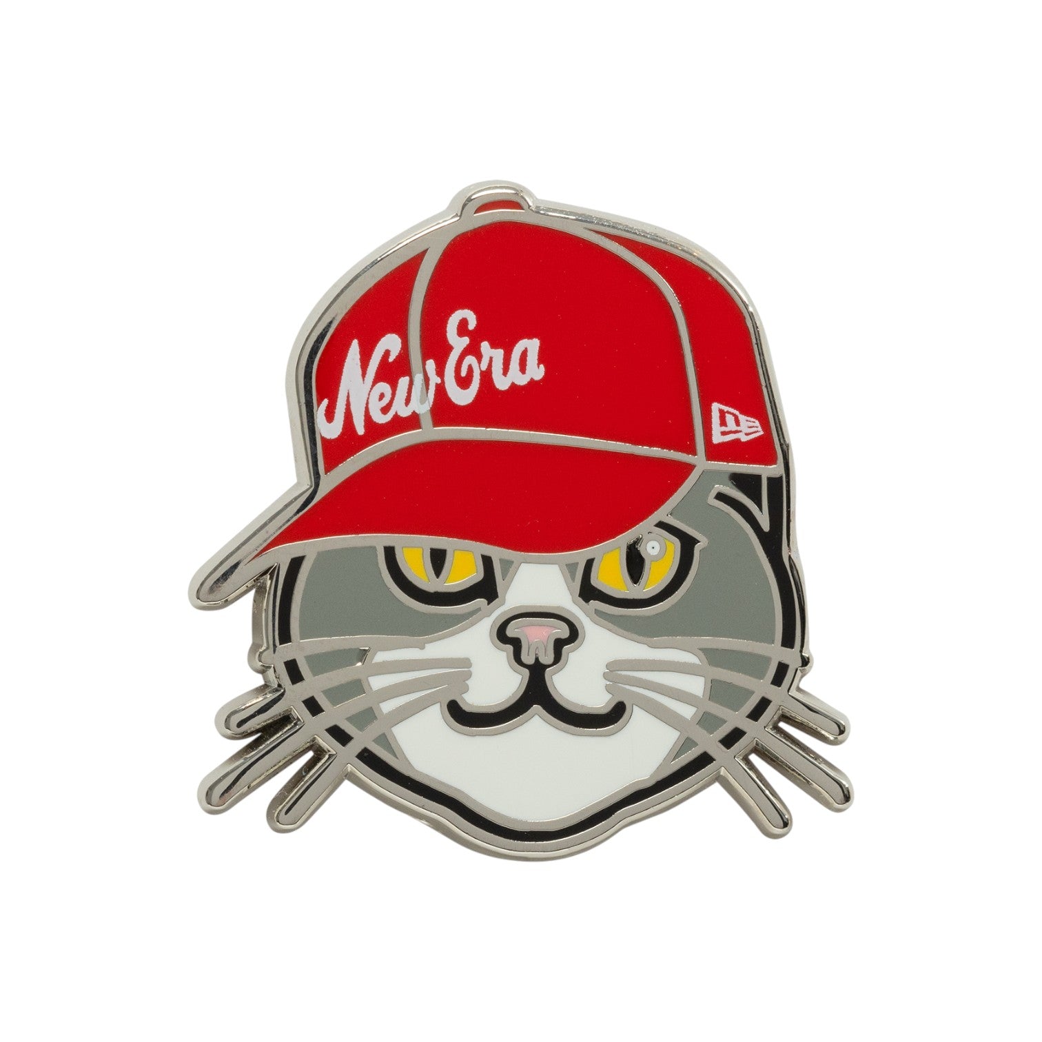 Pin Badge Cat NE Red