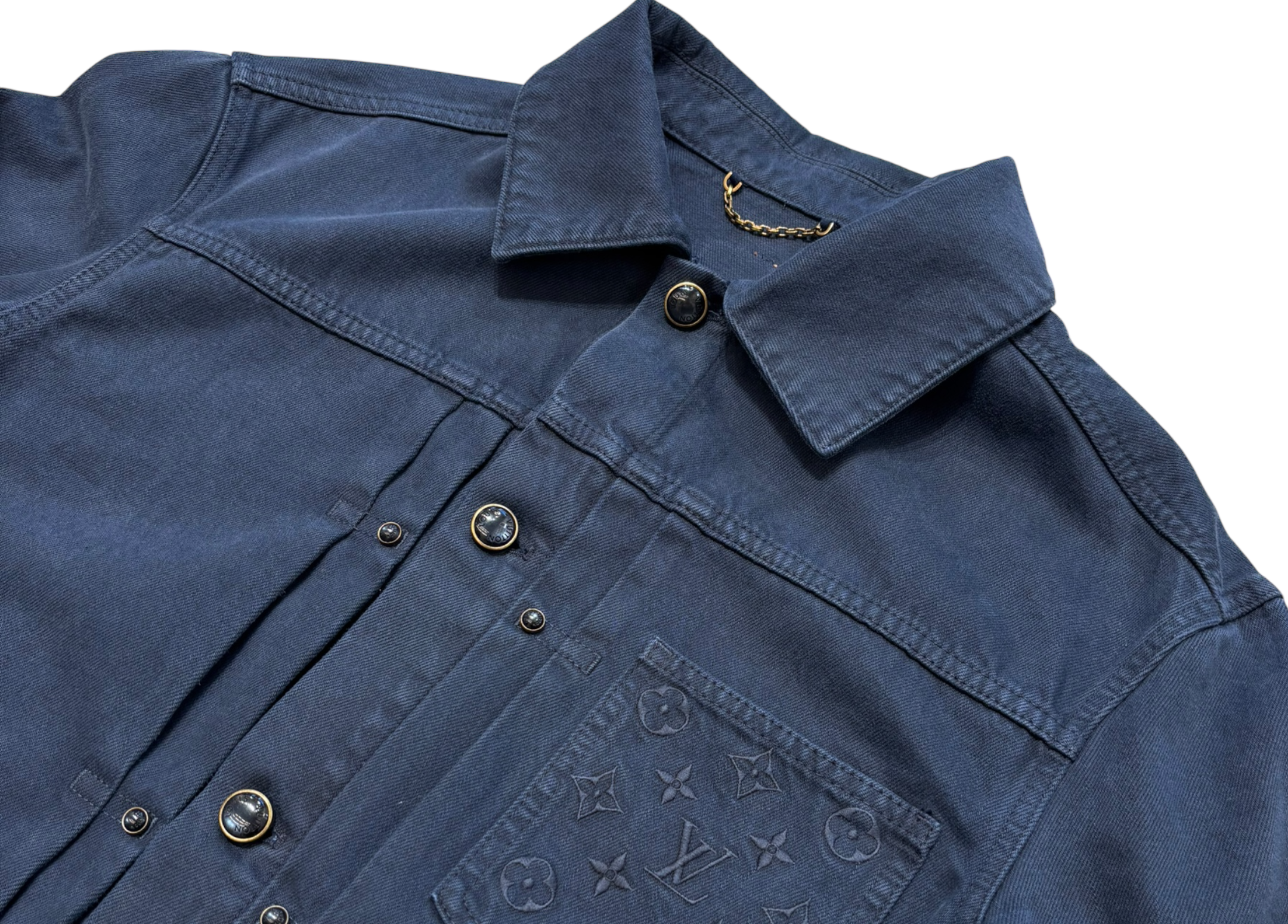 Louis Vuitton Trucker Denim Jacket Monogram Navy COND 9.5/10