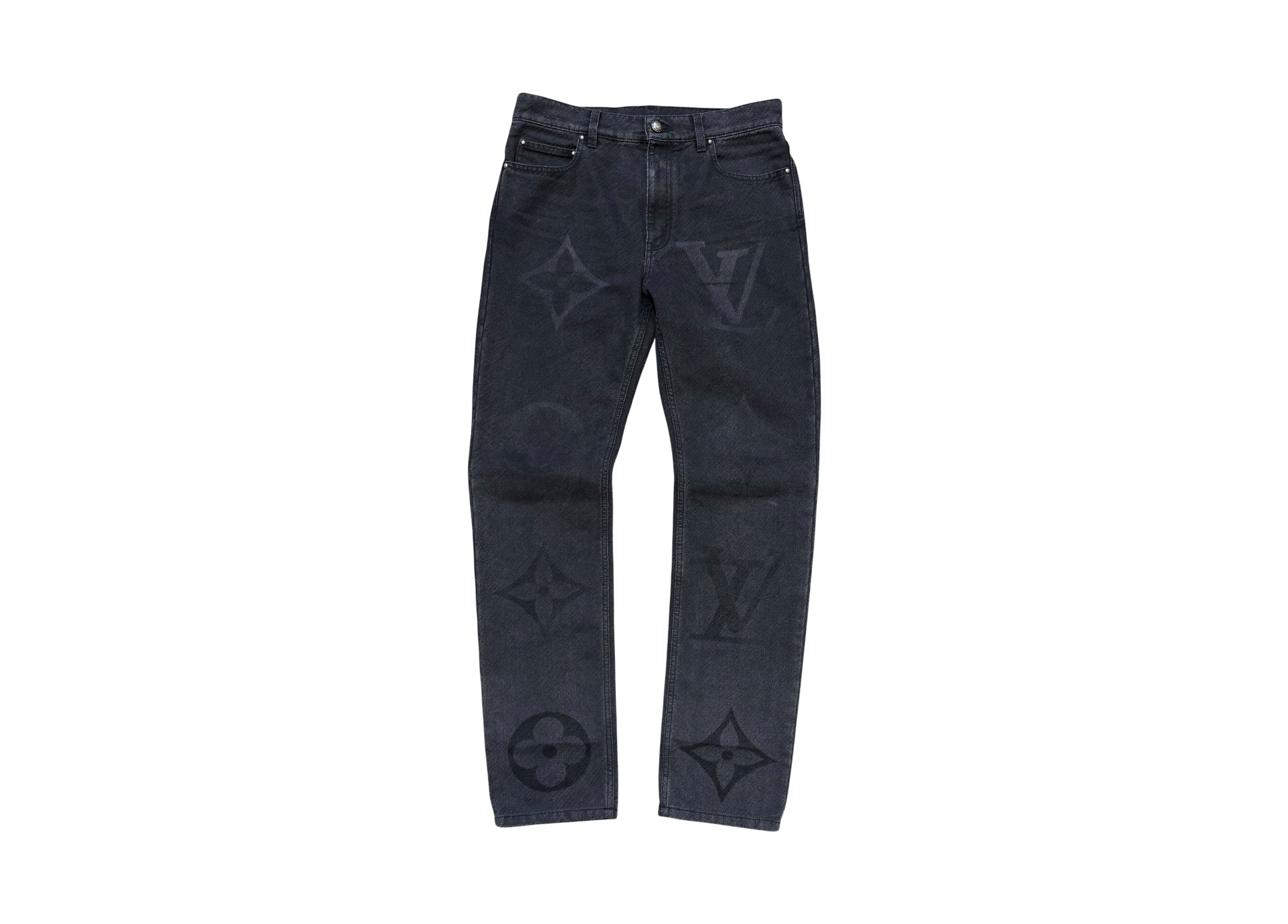 Louis Vuitton Denim Jeans Monogram Black COND 9.5/10