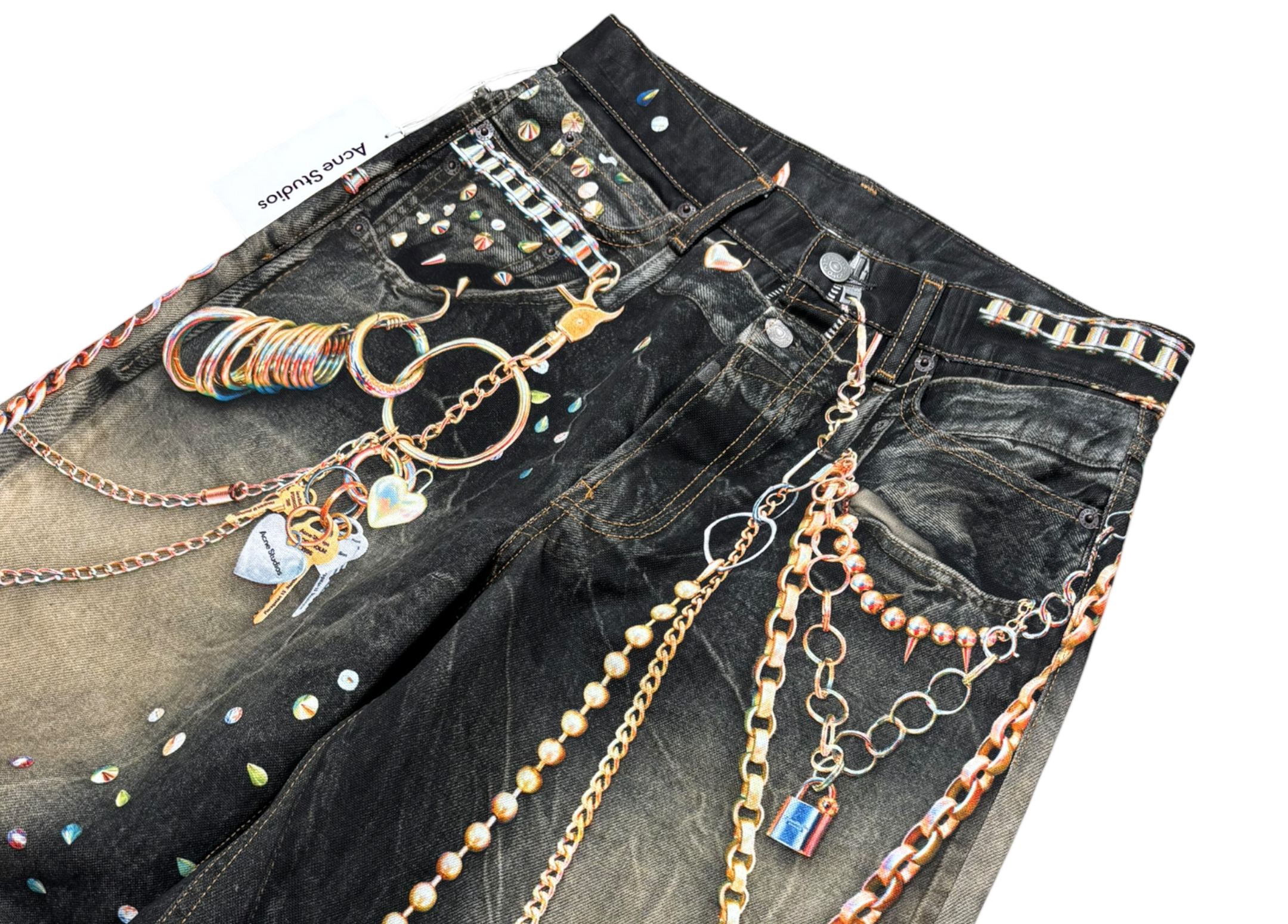Acne Studios Denim Jeans Trompe l'Oeil Biker CNY COND NEW