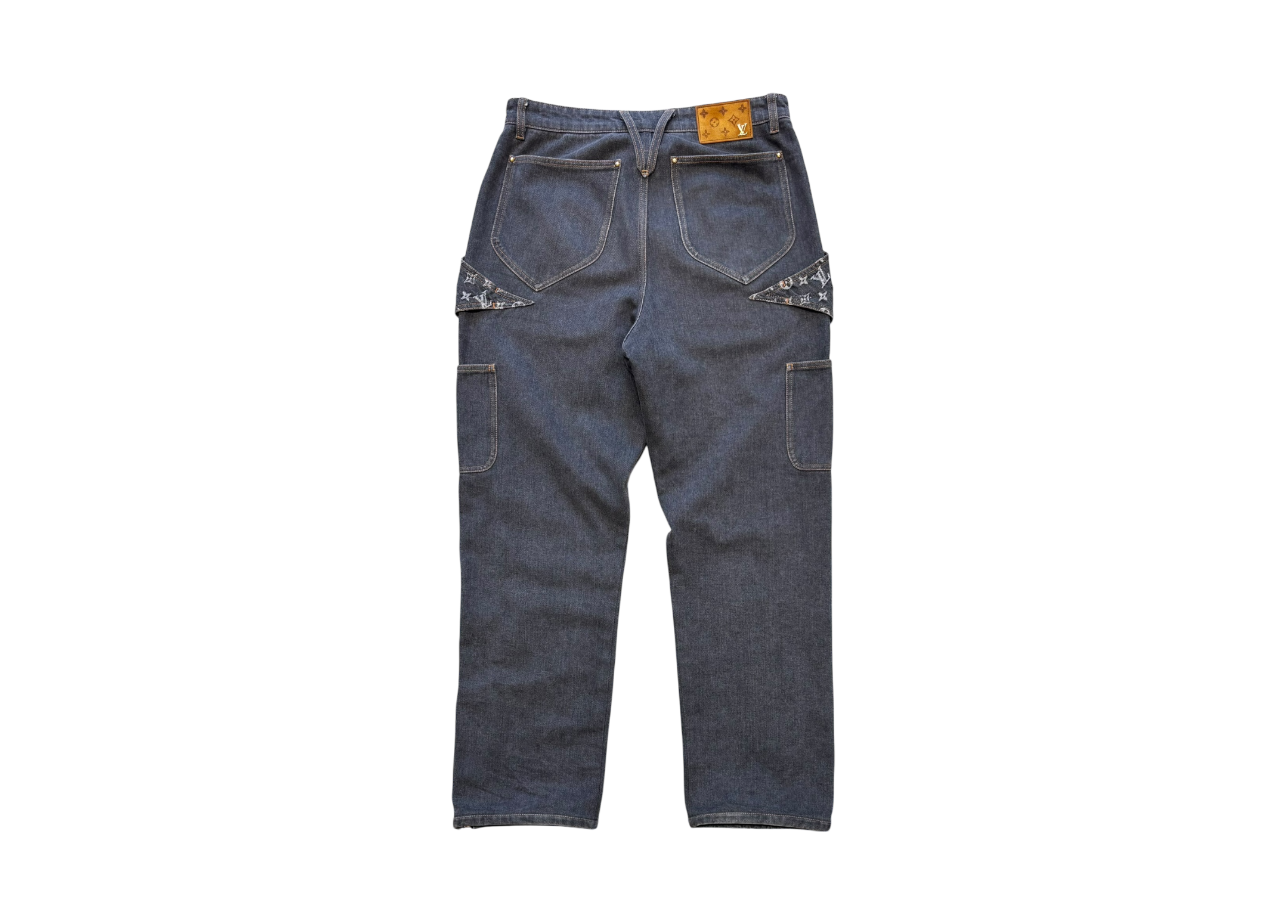 Louis Vuitton Denim Jeans Flower Monogram Black COND 9.5/10