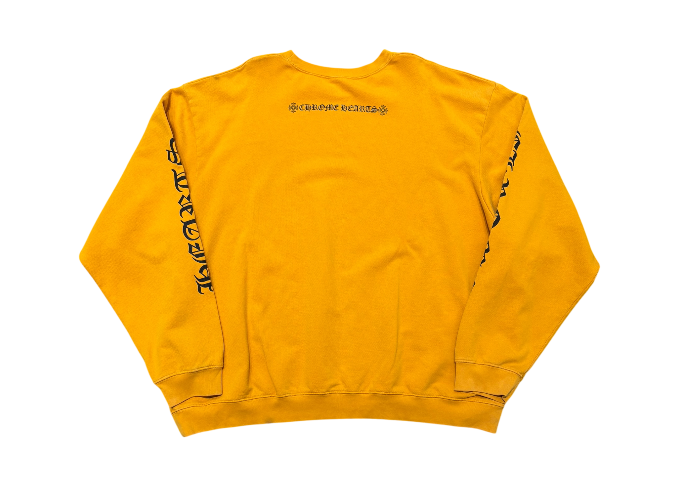Chrome Hearts Crewneck Vertical Logo Yellow COND 9/10