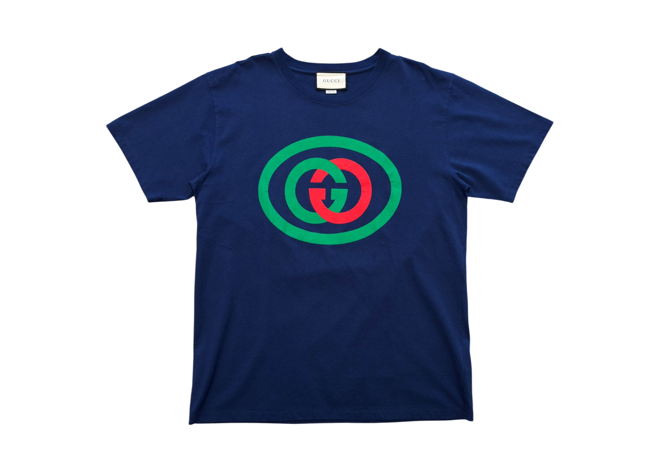 Gucci T-shirt Vintage Logo Navy COND 9/10