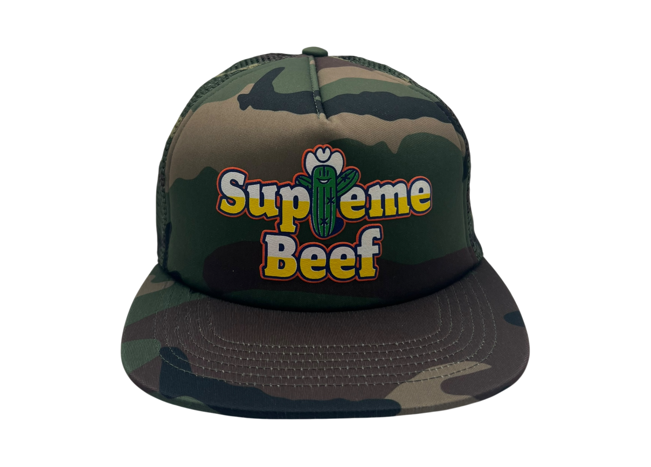 Supreme Trucker Hat Supreme Beef Camo COND NEW