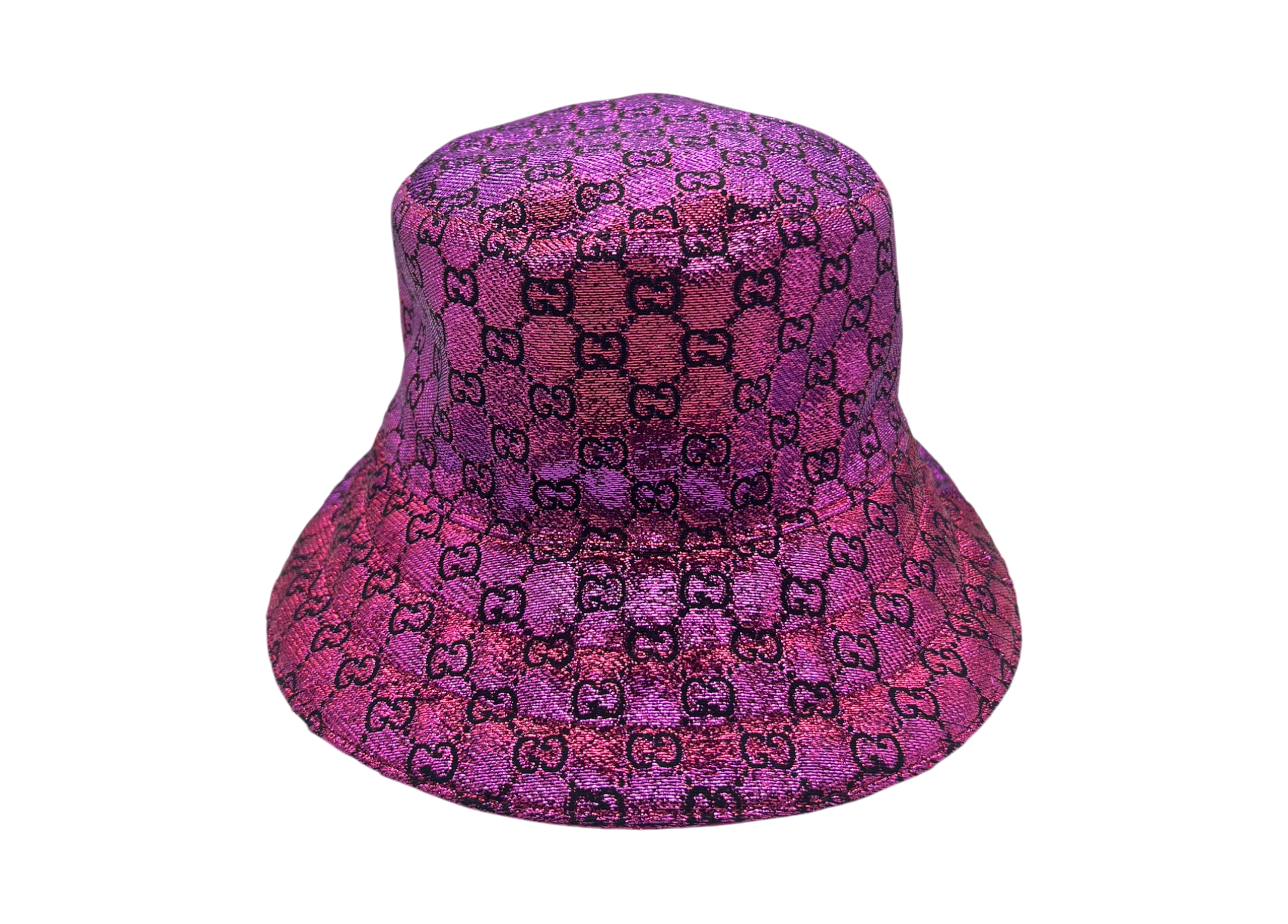 Gucci Bucket Reversible Lamé Pink COND NEW
