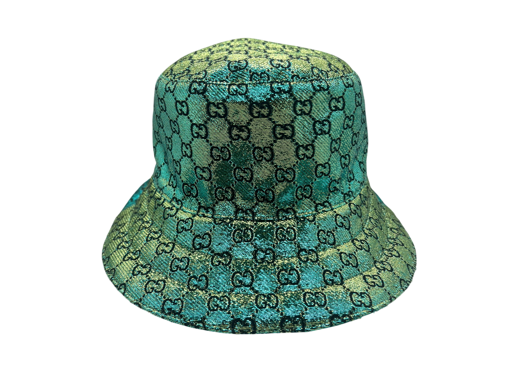 Gucci Bucket Reversible Lamé Green COND NEW