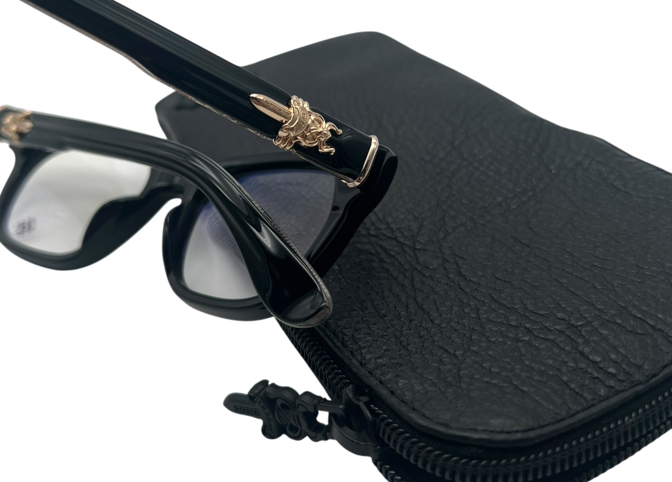 Chrome Hearts Glasses Doable Gold 18K Black COND NEW