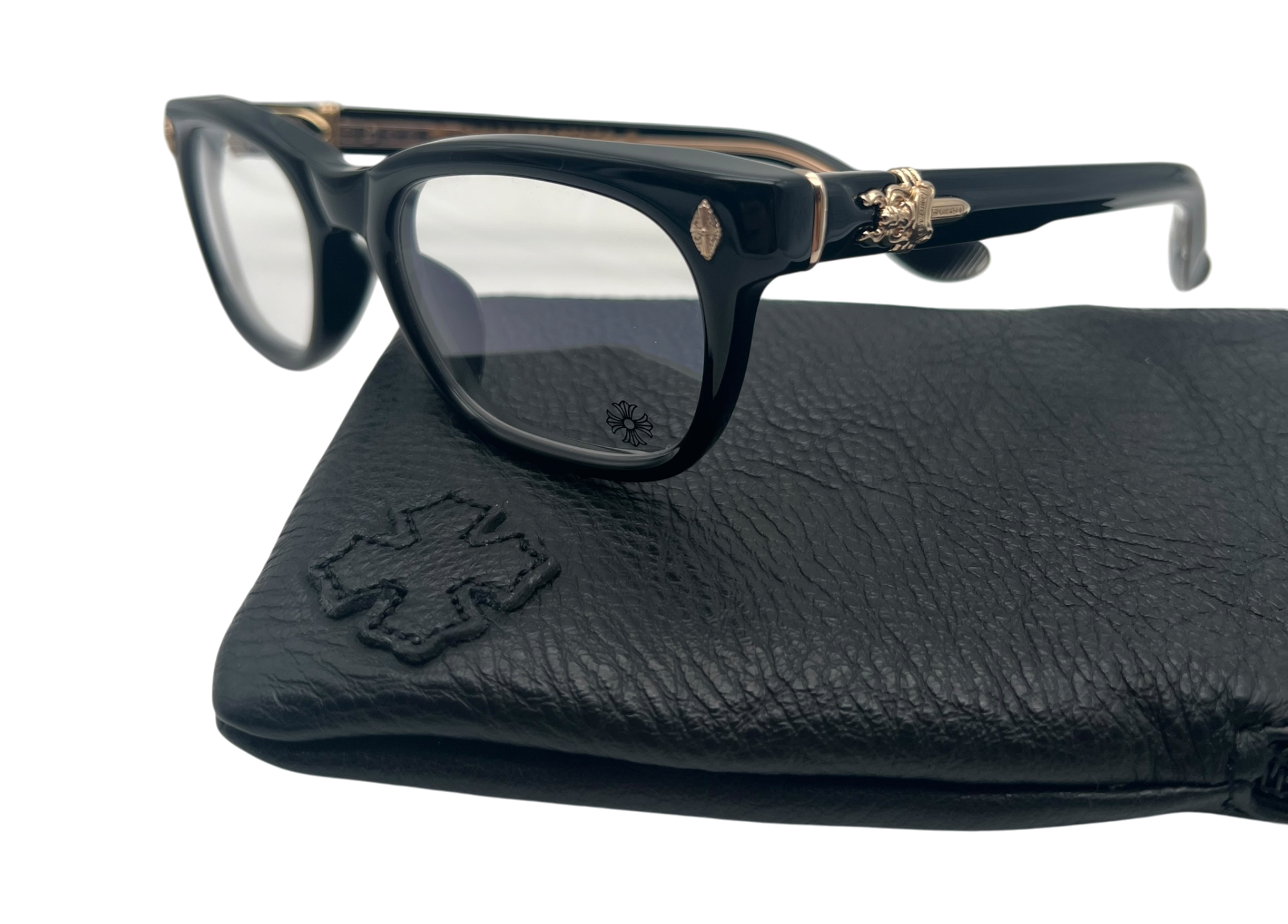 Chrome Hearts Glasses Doable Gold 18K Black COND NEW