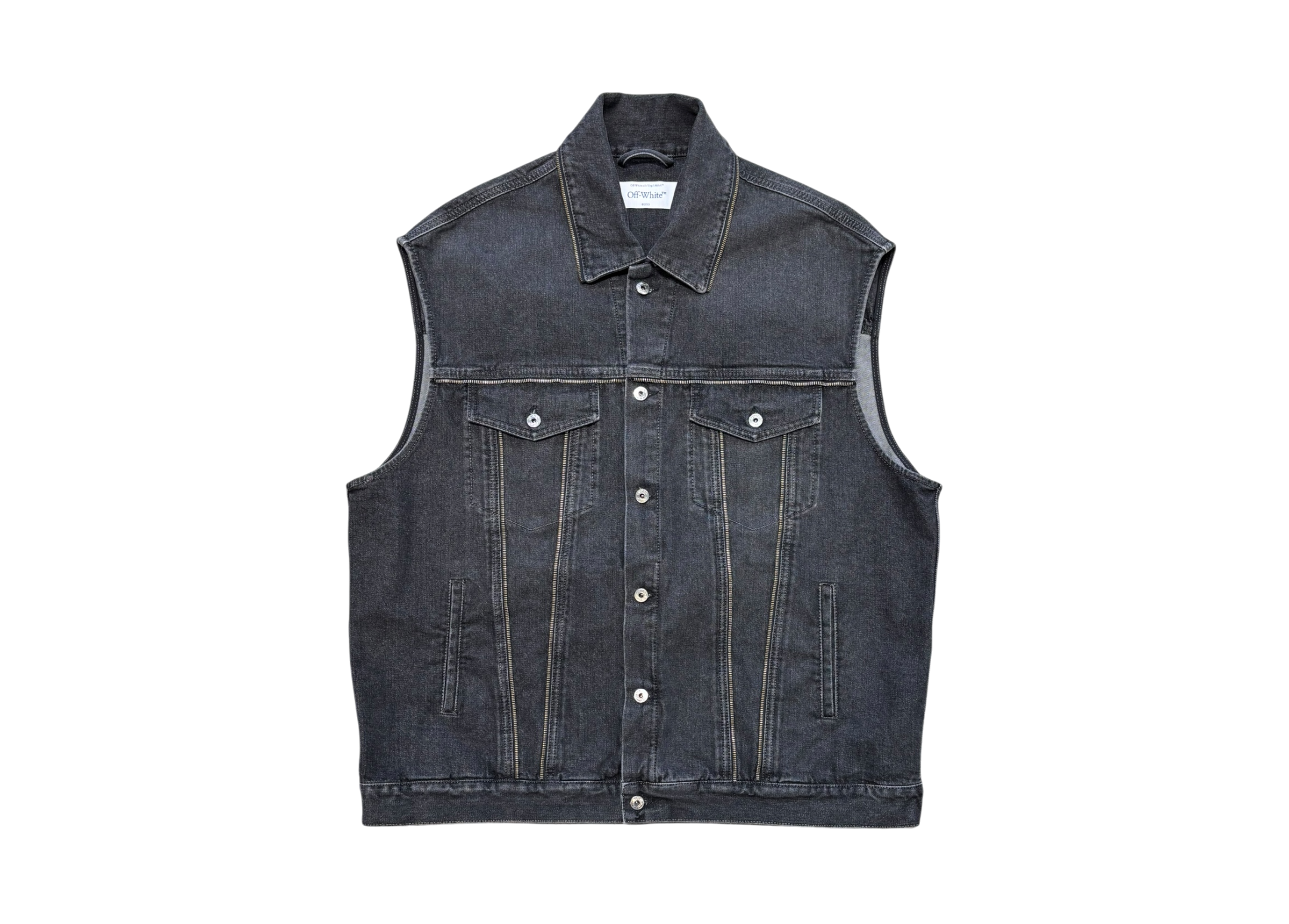 Off-White Gilet Denim Zip Black COND NEW