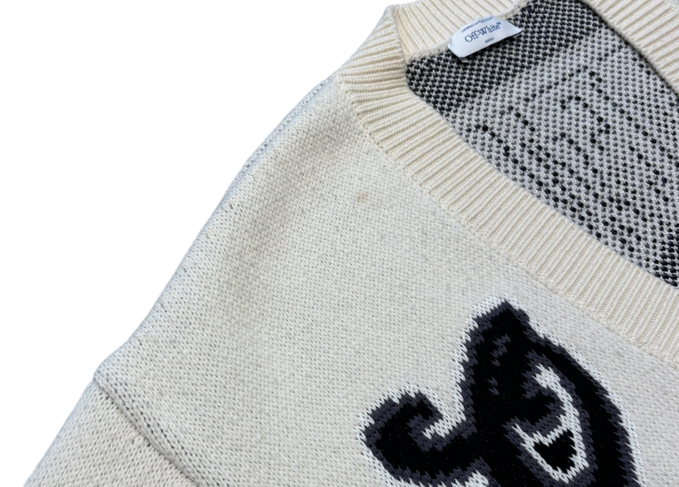 Off-White Cardigan Moon Varsity Cream COND 8.5/10