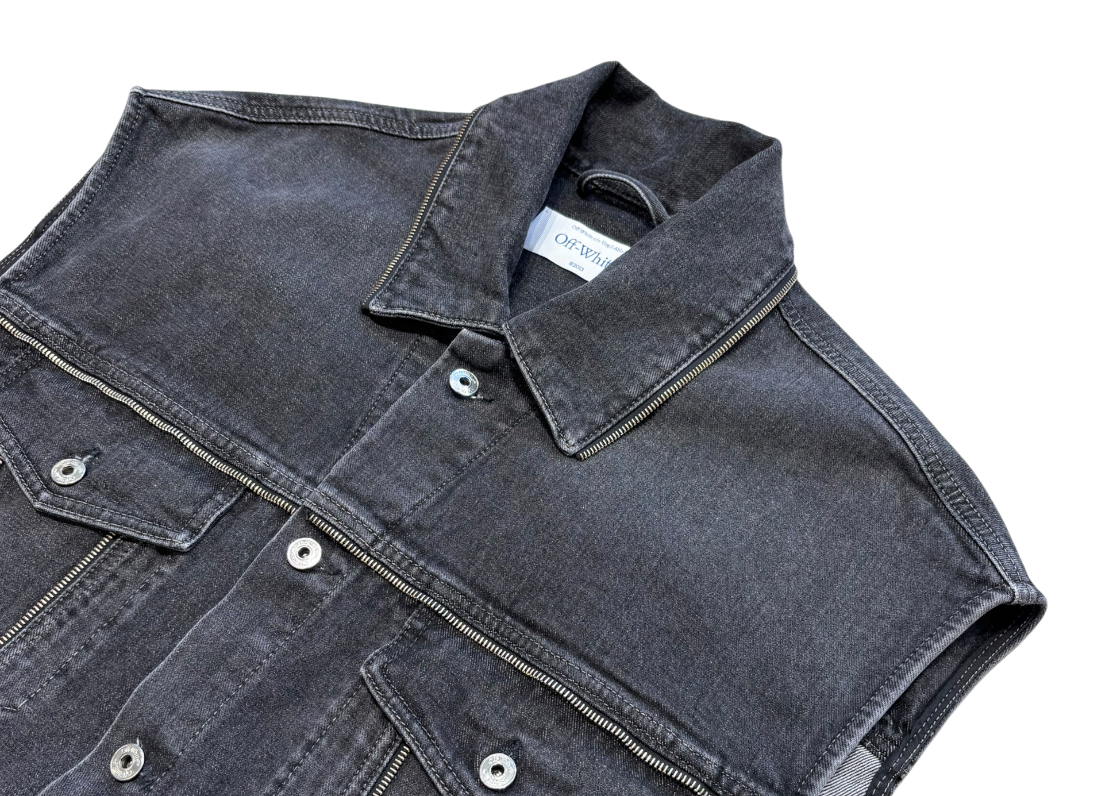 Off-White Gilet Denim Zip Black COND NEW