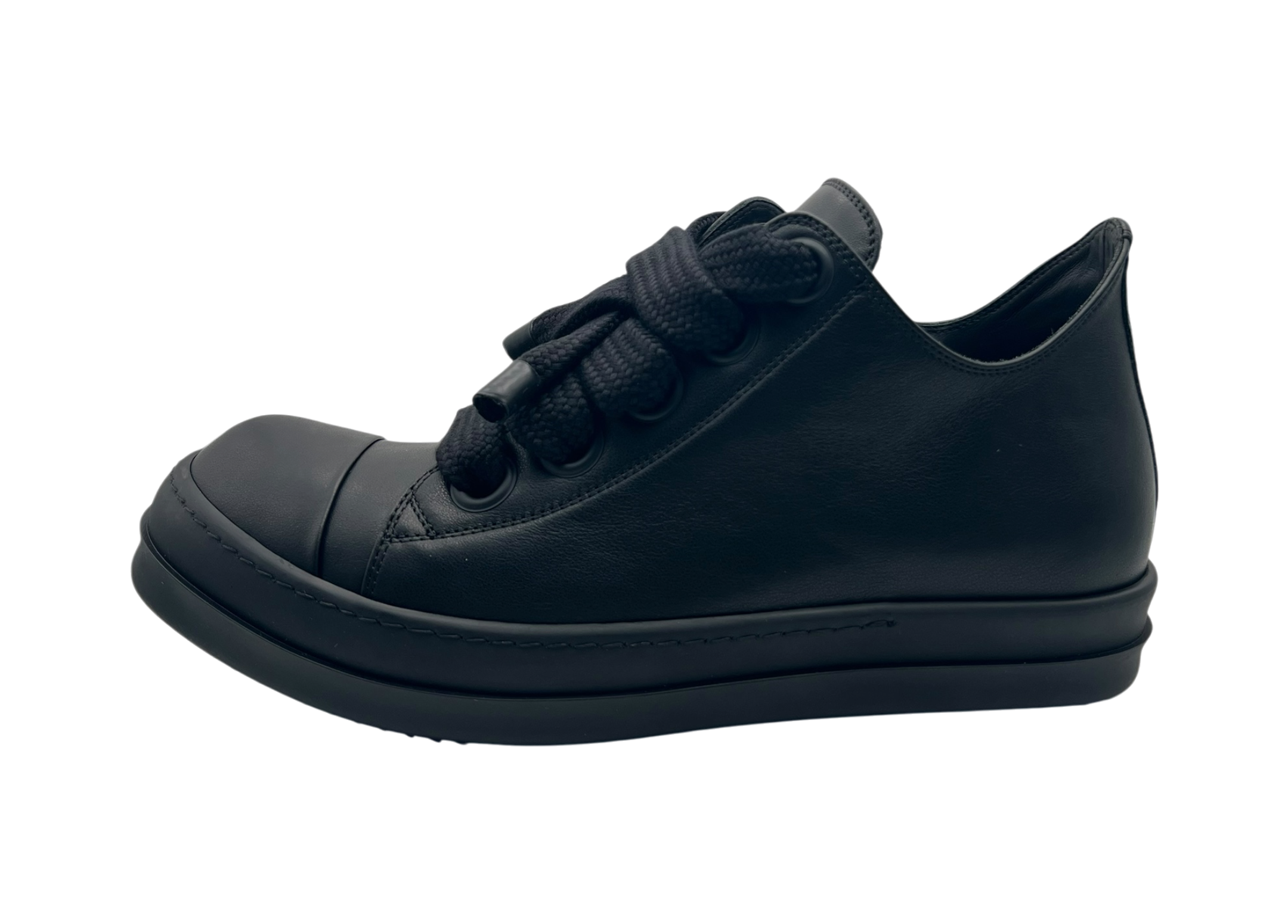 Rick Owens Ramones Low Jumbo Leather Total Black COND NEW