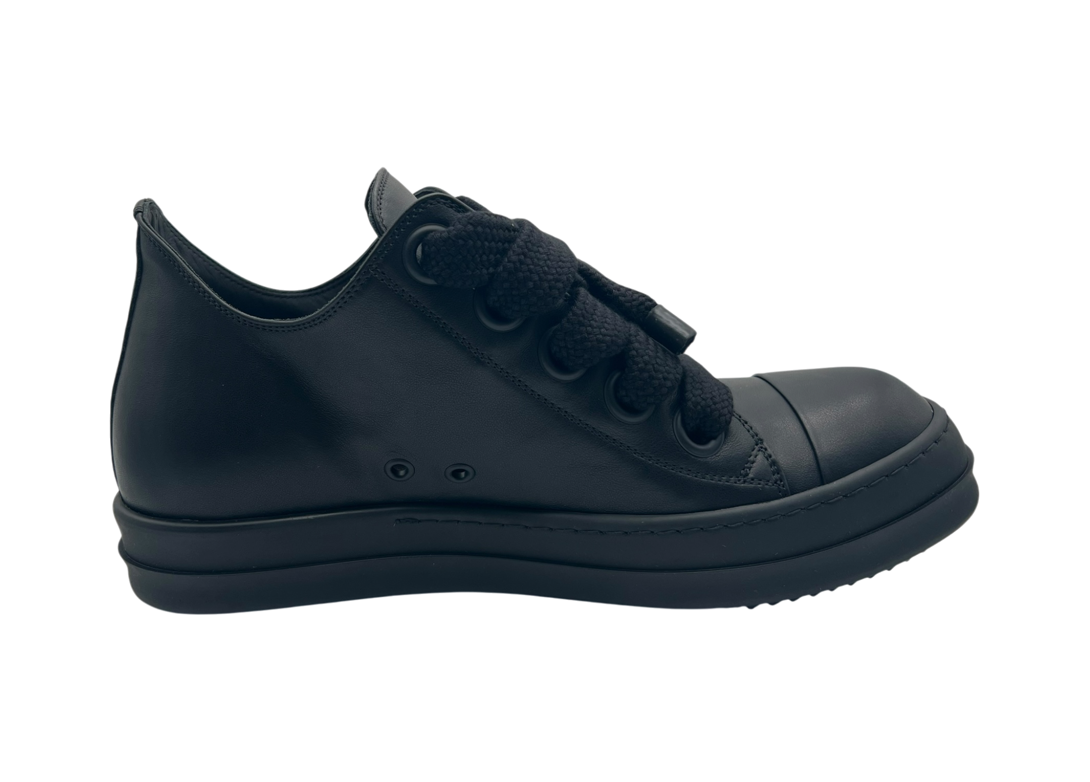 Rick Owens Ramones Low Jumbo Leather Total Black COND NEW