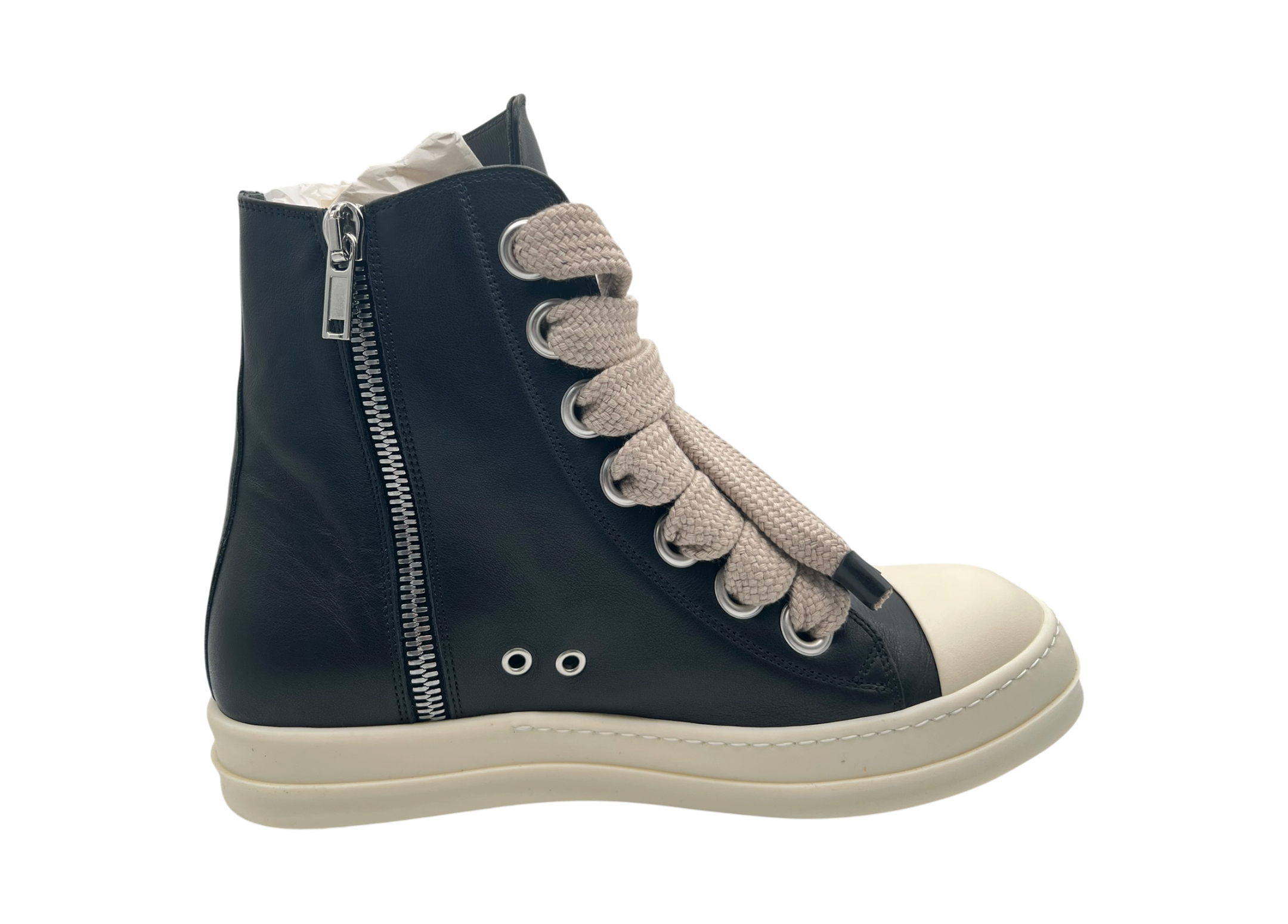 Rick Owens Ramones High Jumbo Leather Black COND NEW