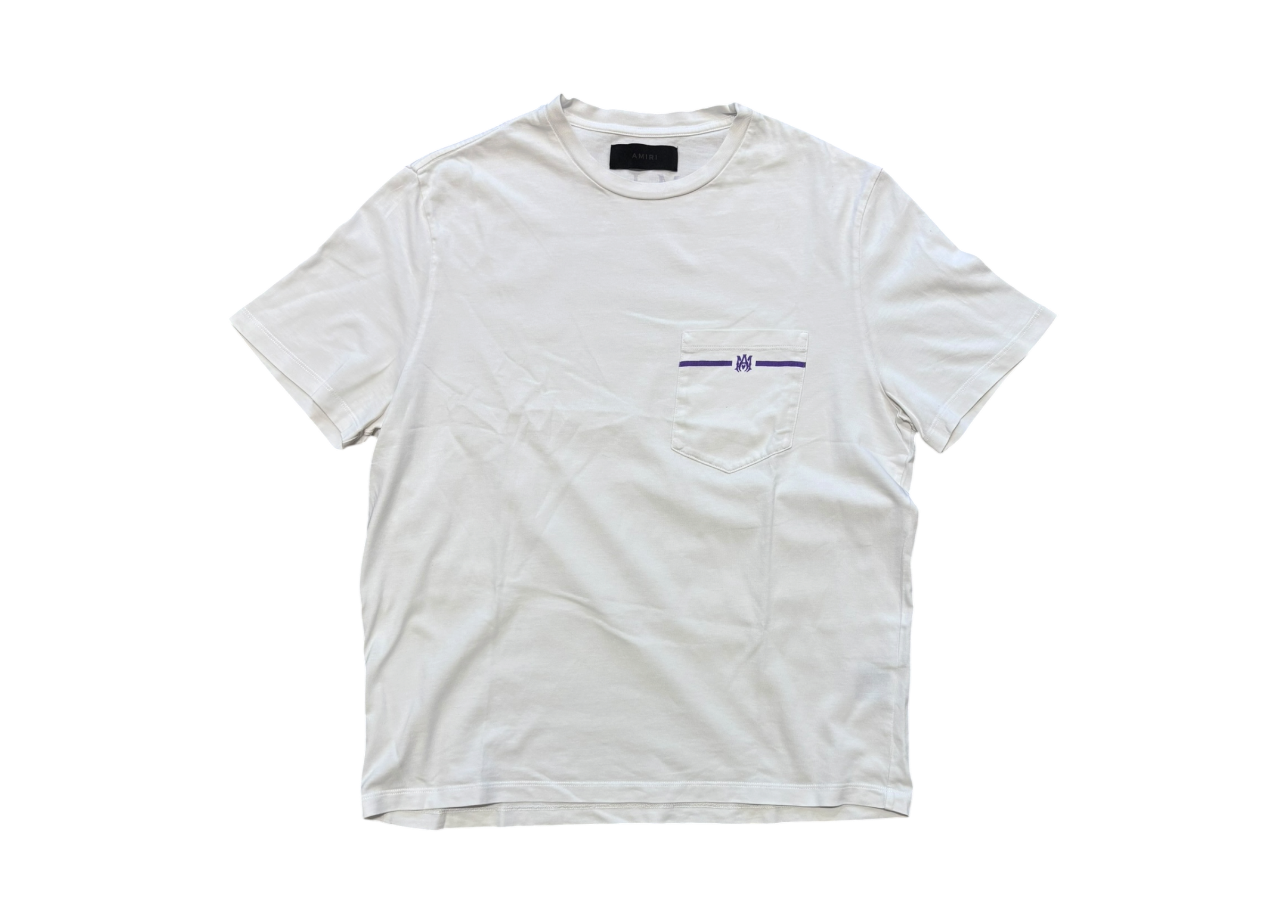 Amiri T-Shirt MA Pocket White Purple COND 8/10 (Fit S)