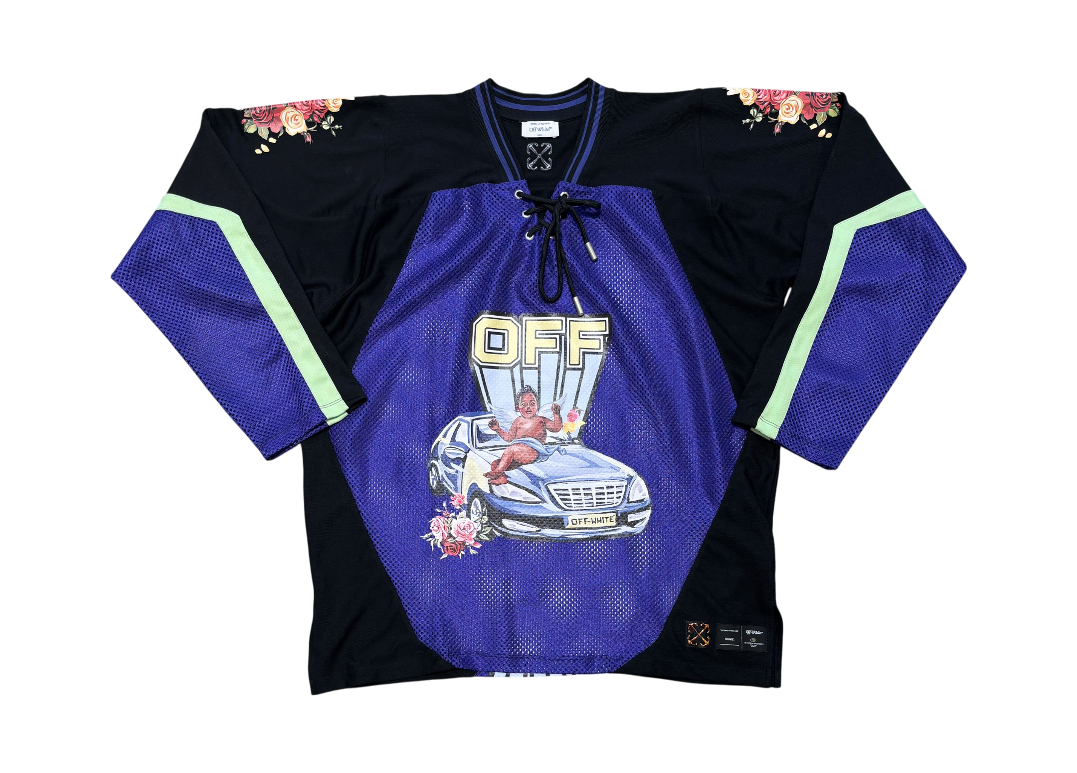 Off-White Jersey Hockey Oversize Car Mesh COND NEW
