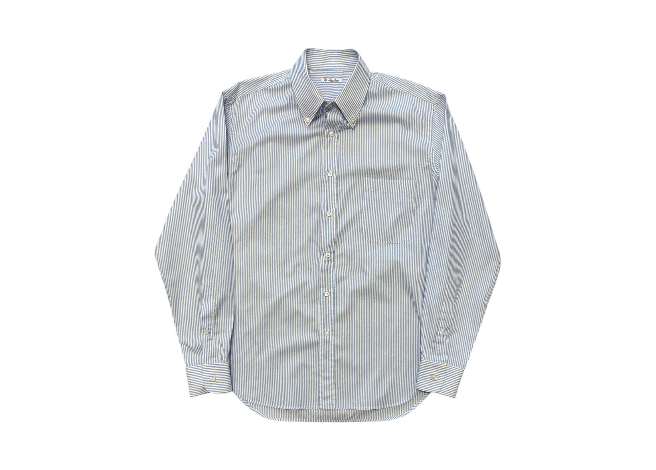Loro Piana Shirt Elia Striped White Blue COND 9.8/10