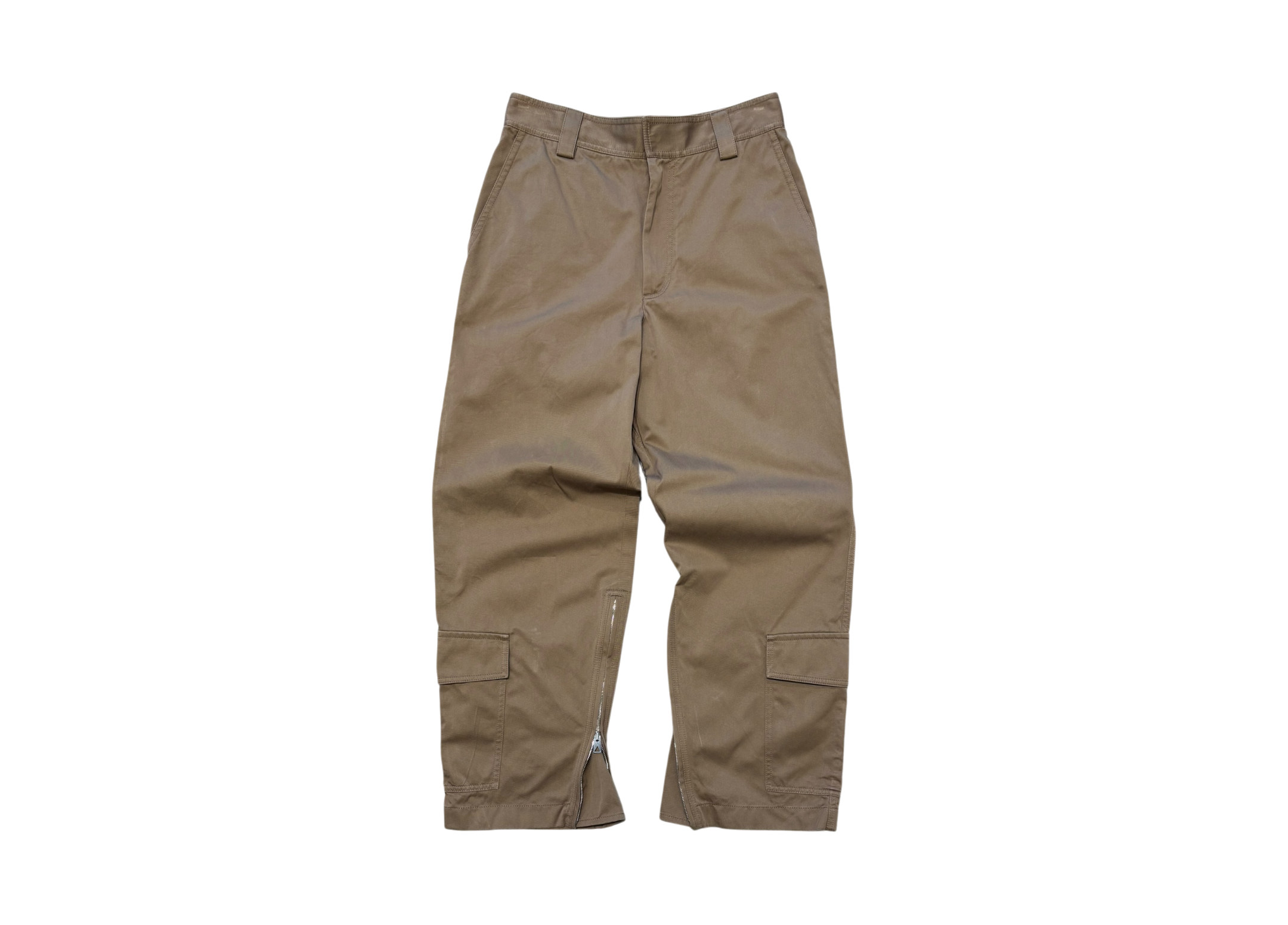 Bottega Veneta Pants Cargo Zip Cotton Khaki COND 9/10