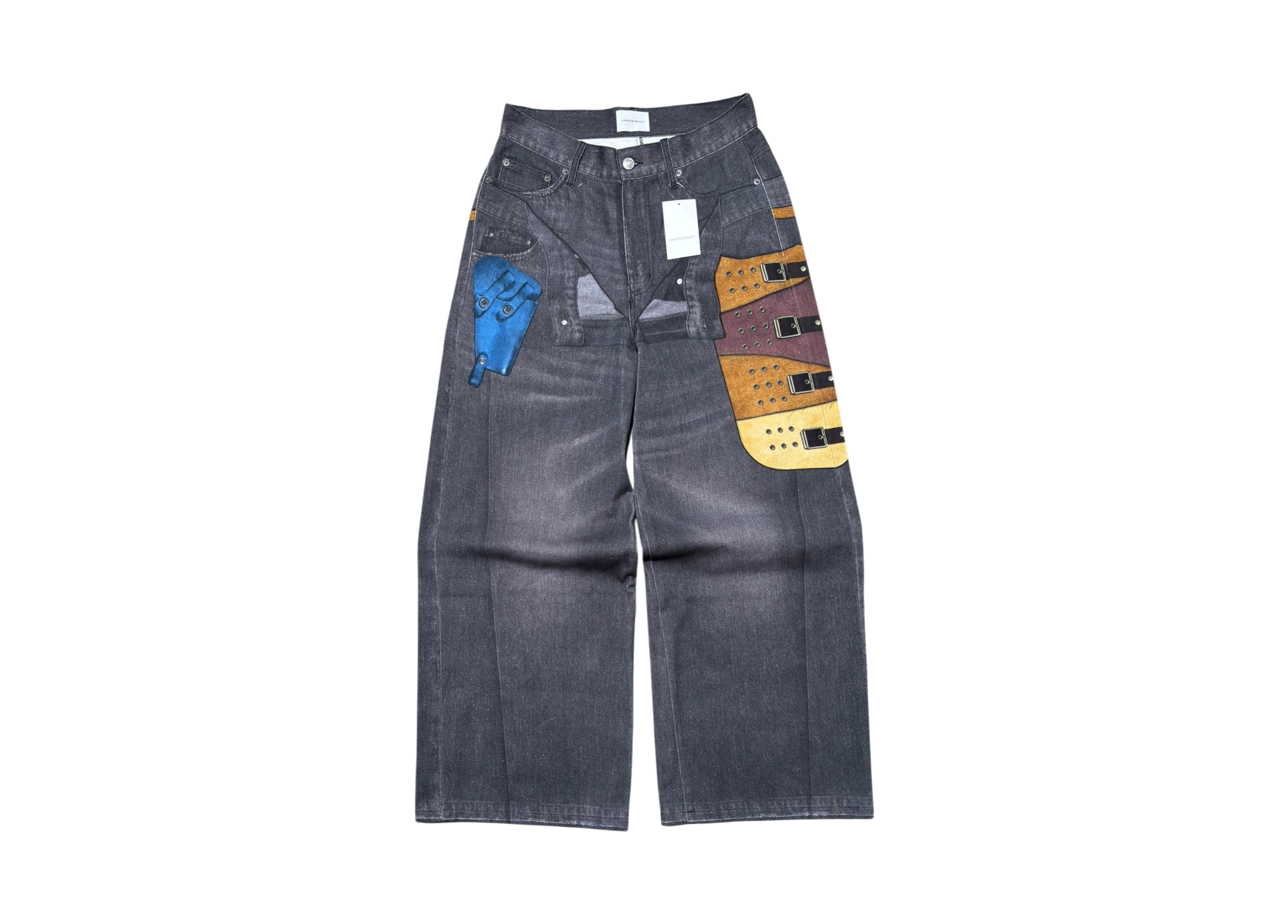 Camphor Wood Pants Print Cowboy Pistol COND NEW
