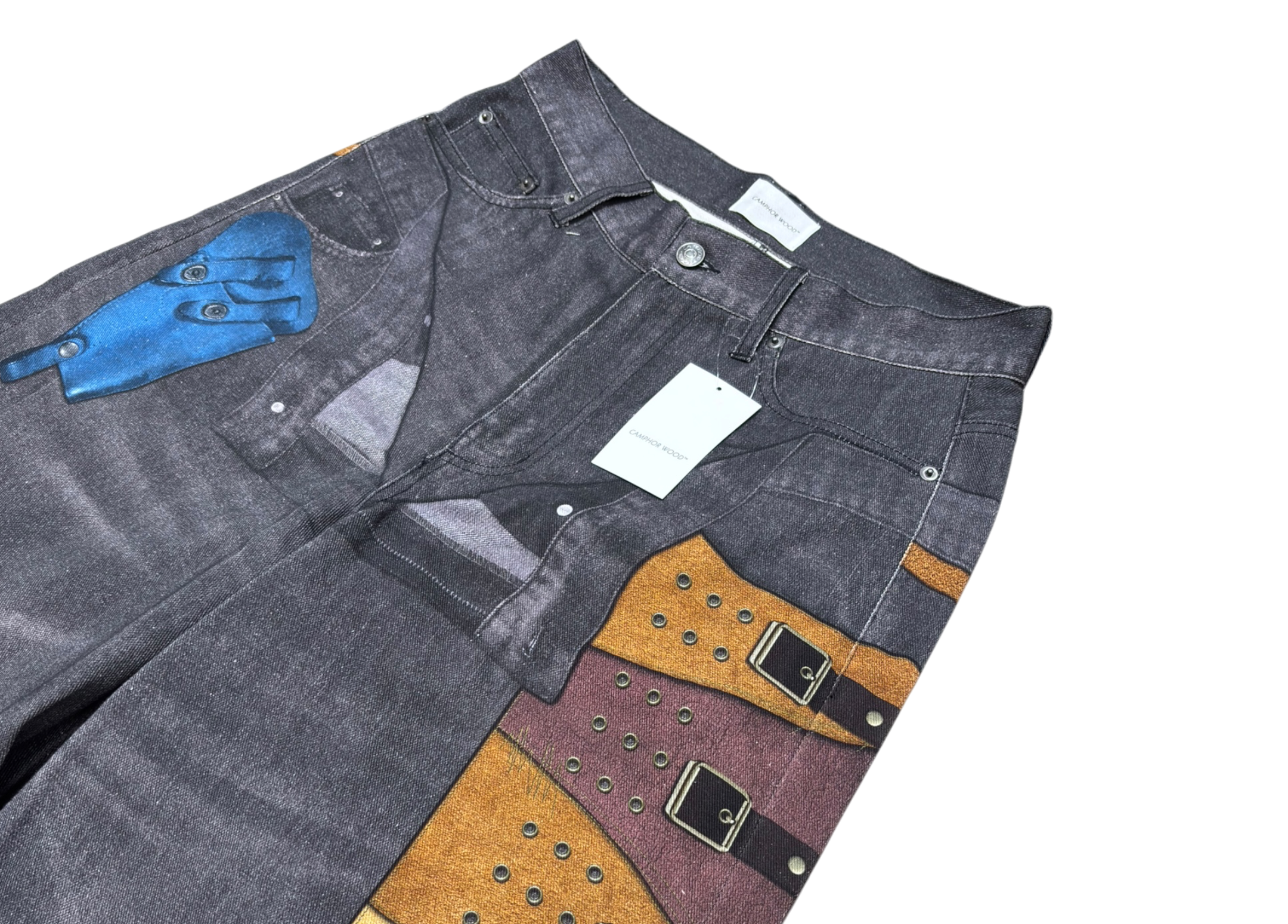 Camphor Wood Pants Print Cowboy Pistol COND NEW