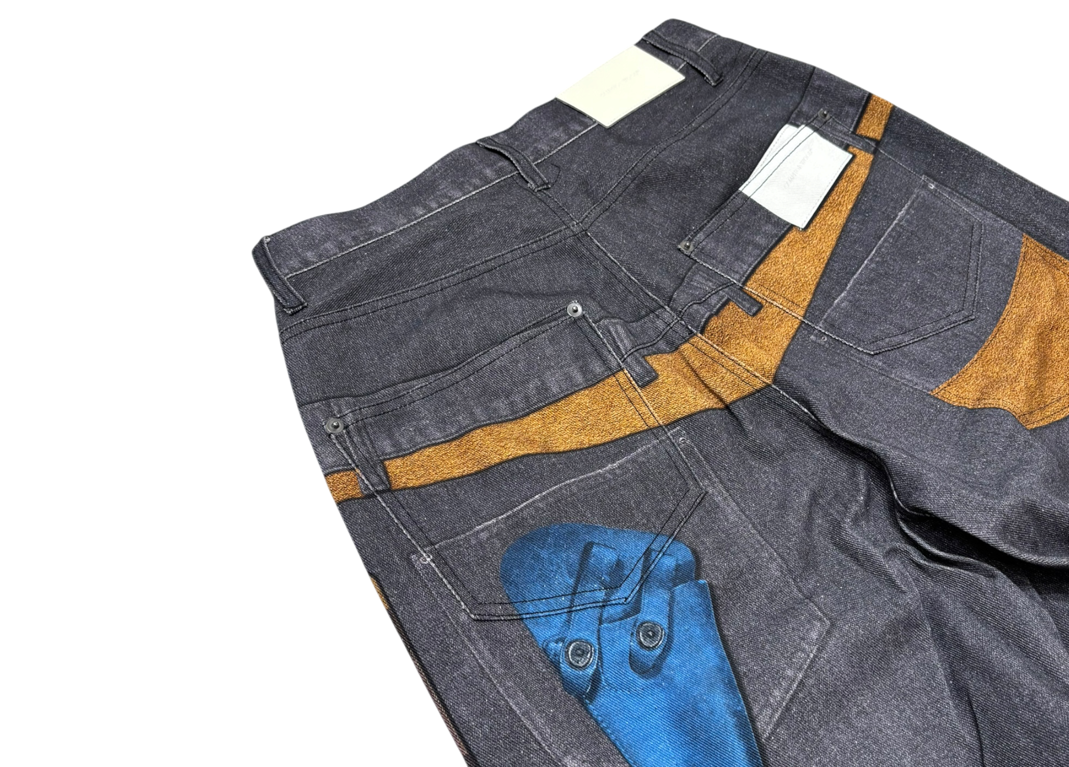 Camphor Wood Pants Print Cowboy Pistol COND NEW