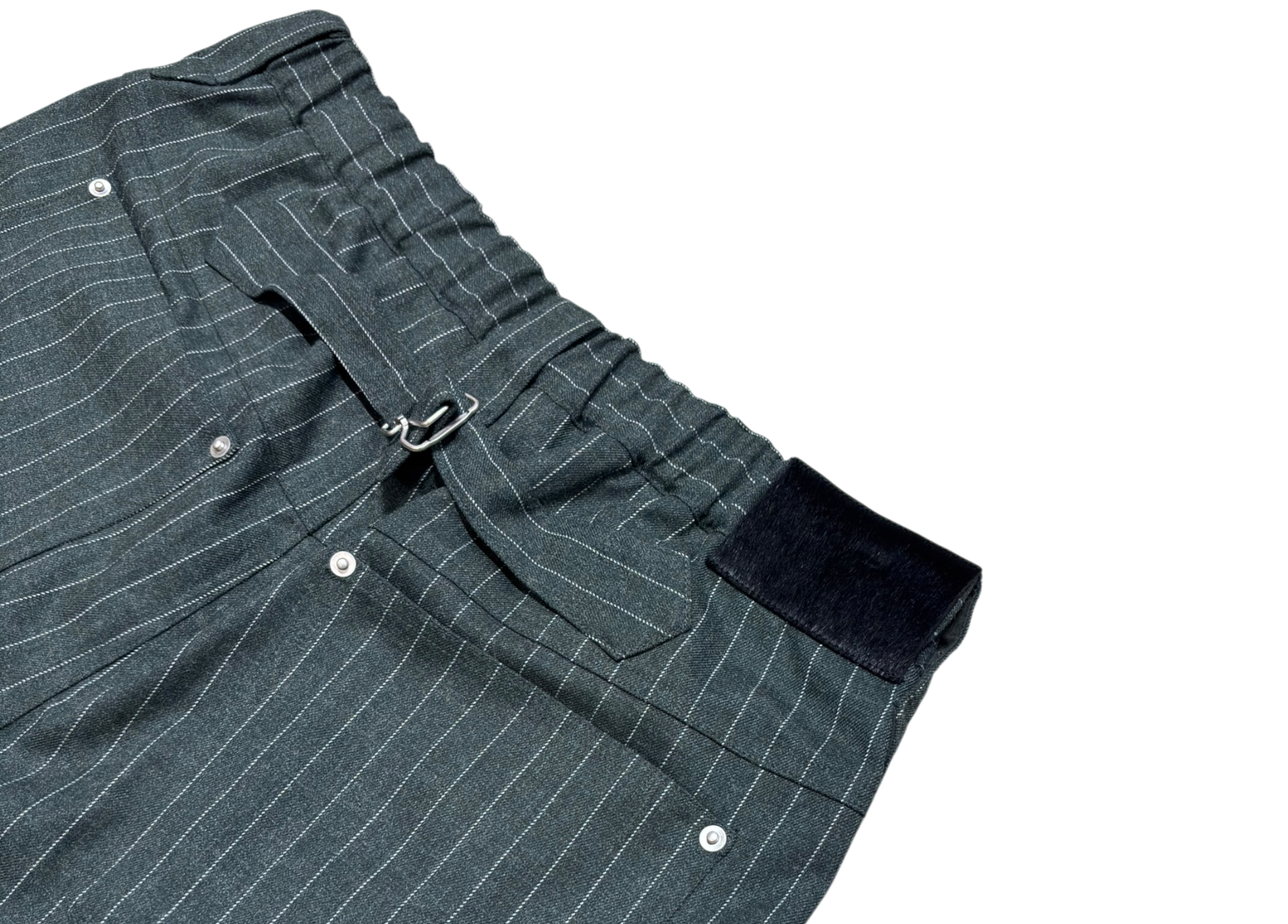 Abuku Shorts Wide Plated Striped Green COND NEW