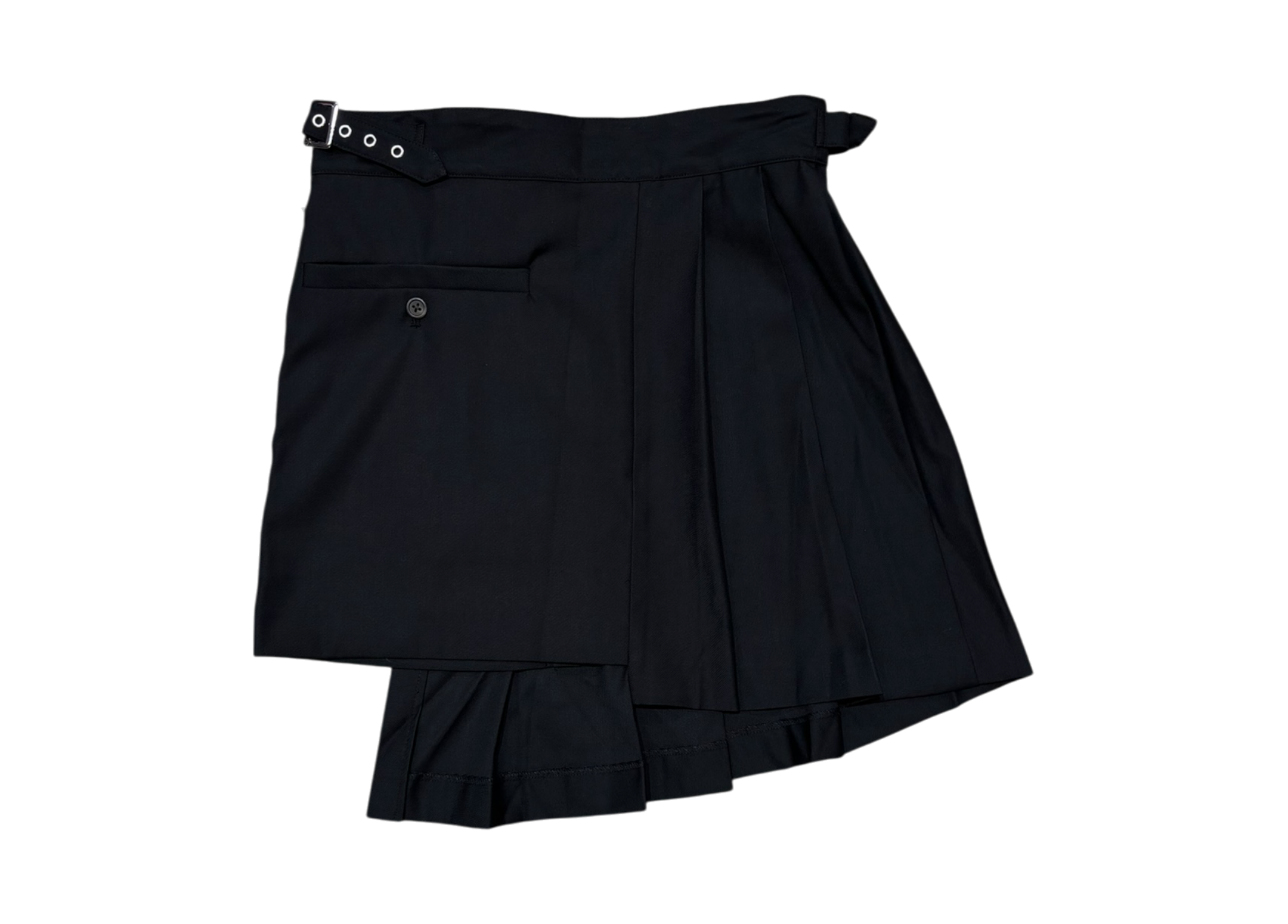 Camphor Wood Skirt Eyelet Pleats Wrap Black COND NEW