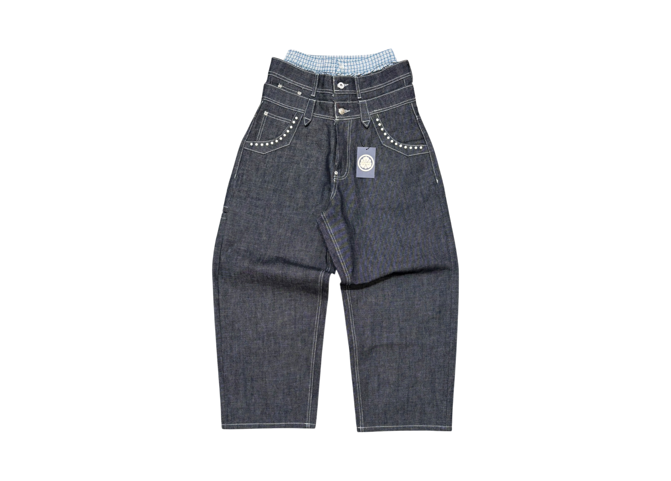Abuku Denim Pant 3 Layered Pearl Low-Rise COND NEW