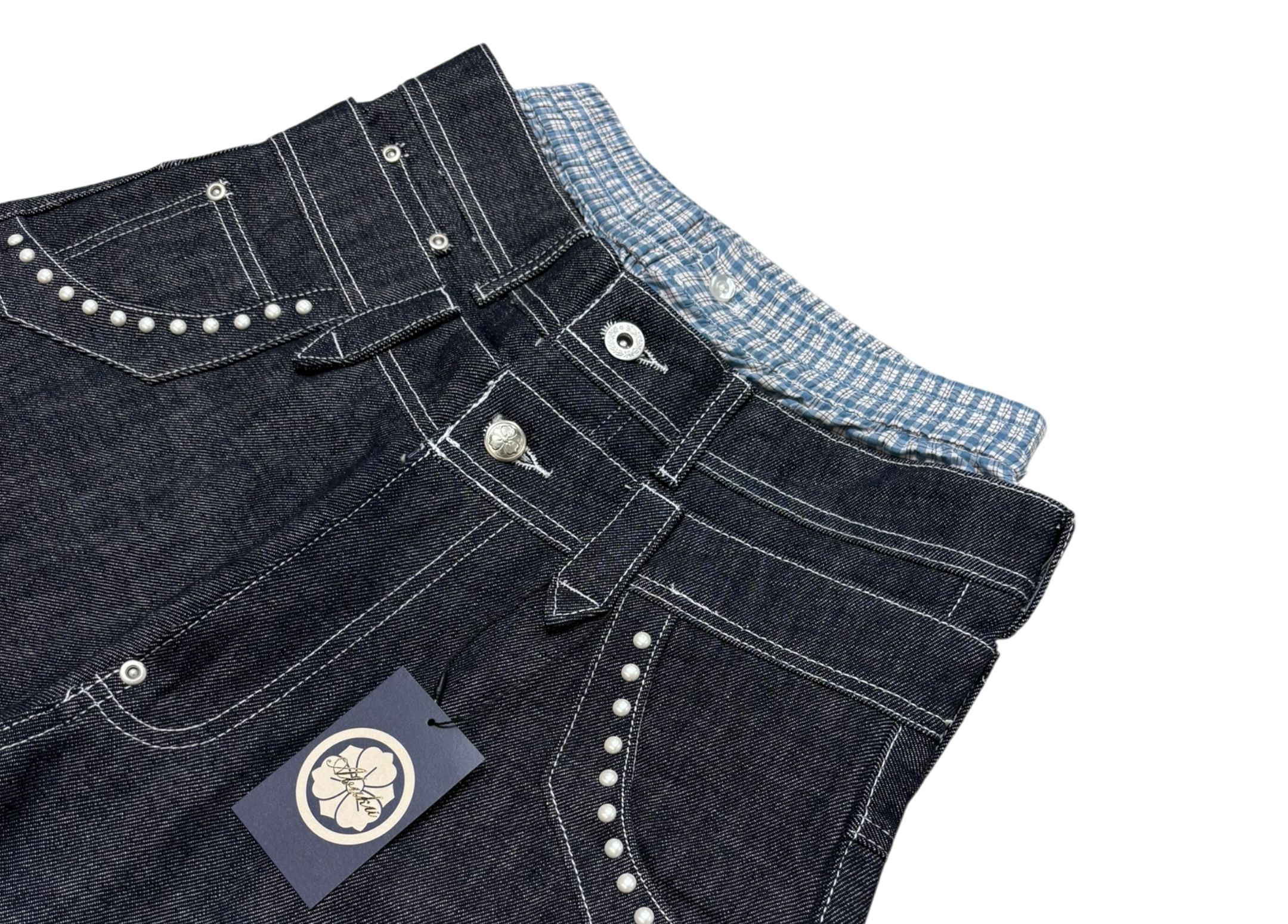 Abuku Denim Pant 3 Layered Pearl Low-Rise COND NEW