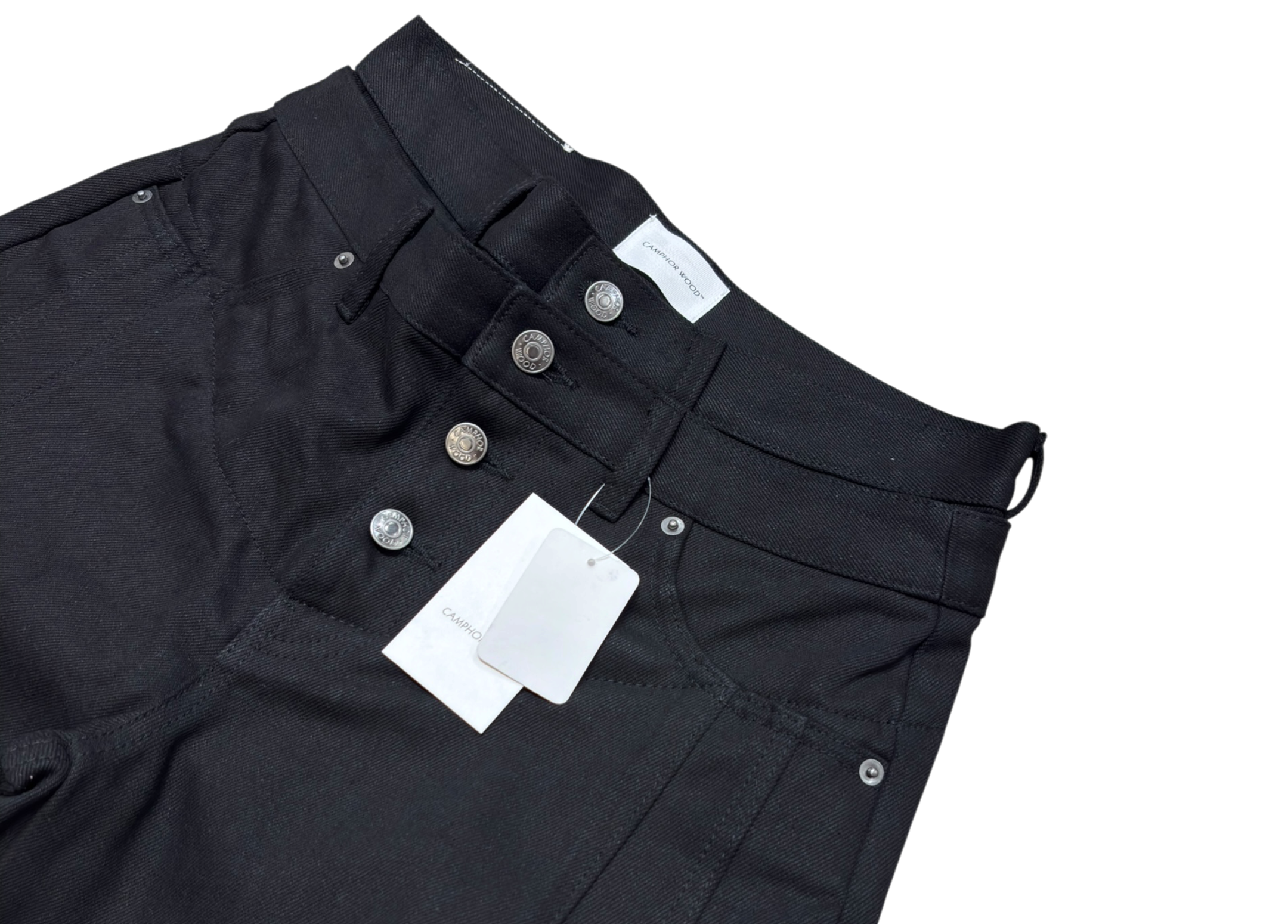 Camphor Wood Denim Pants Double Waist Black COND NEW