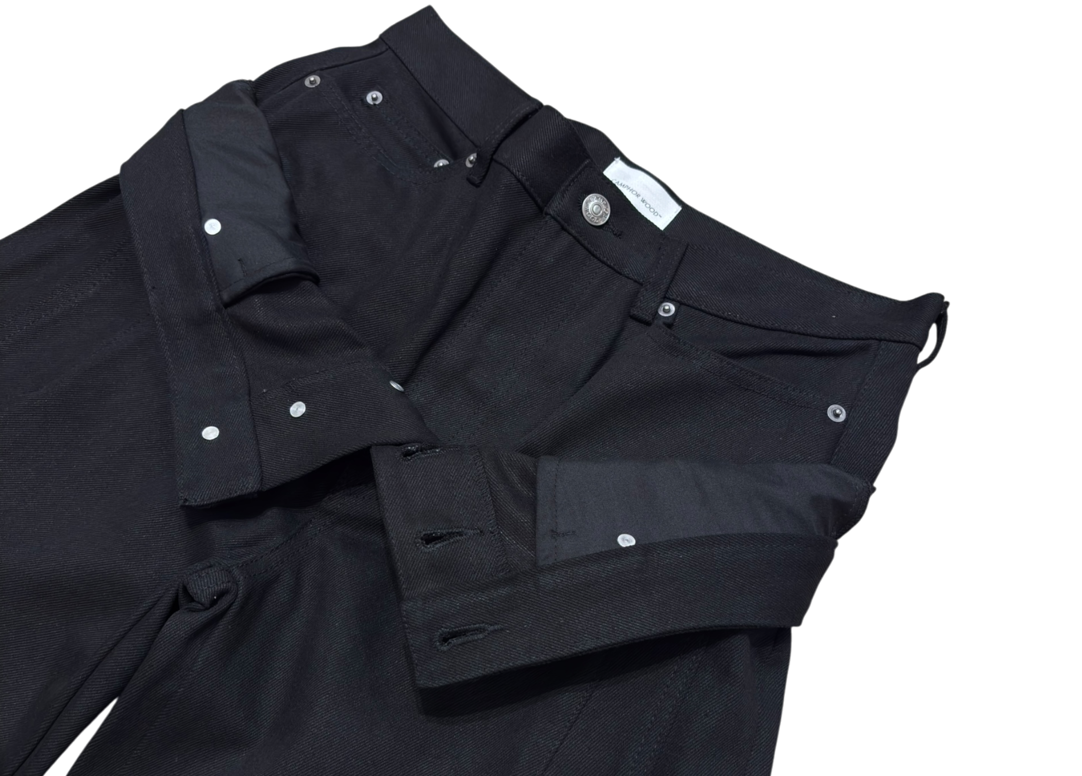 Camphor Wood Denim Pants Double Waist Black COND NEW