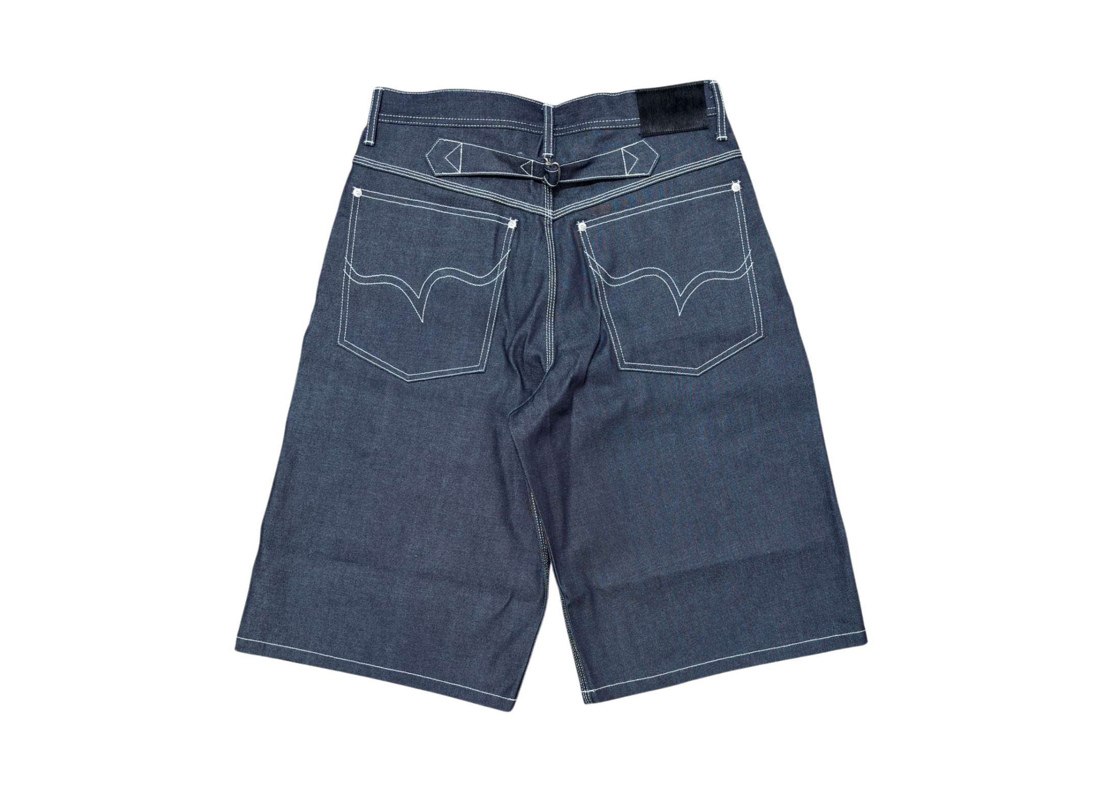 Abuku Jorts Baggy Selvedge Check Glap Indigo COND NEW
