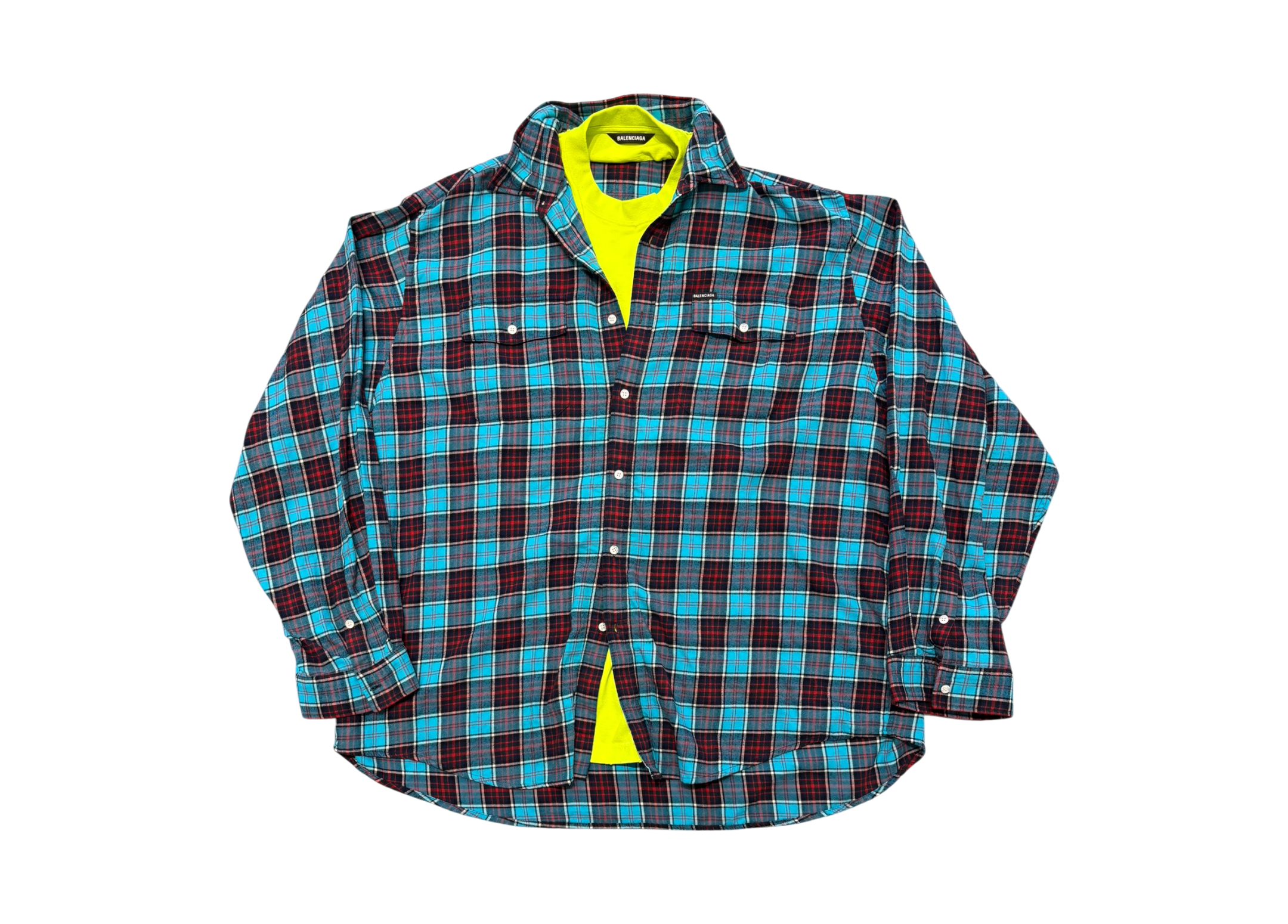 Balenciaga Longsleeve Shirt Trompe L'oeil Checked COND 8/10