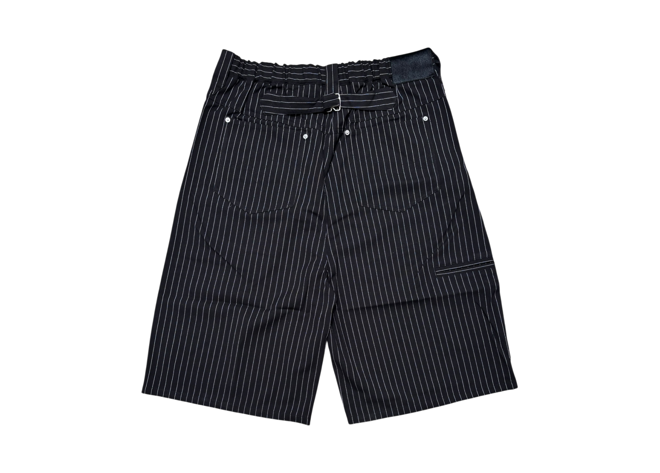 Abuku Shorts Wide Plated Striped Black COND NEW